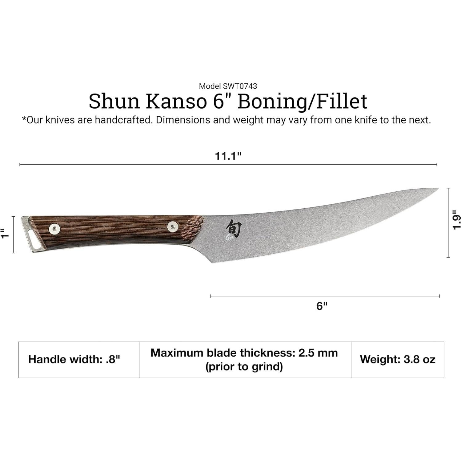 Cuchillo de Deshuesar y Filetear Shun Kanso 16.5 cm Acero