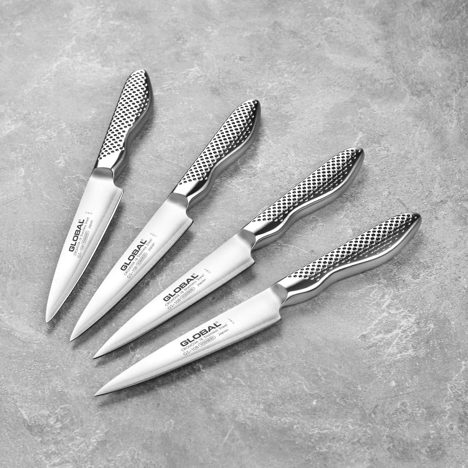 Juego de cuchillos Global de 11 piezas con bloque de acacia