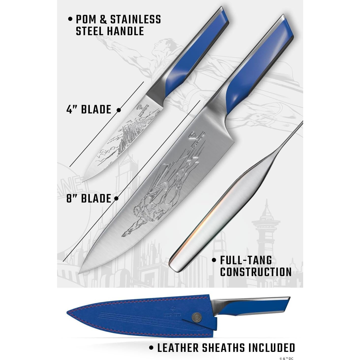 Conjunto de cuchillos Dalstrong 2pc Superman - Chef 20.32cm