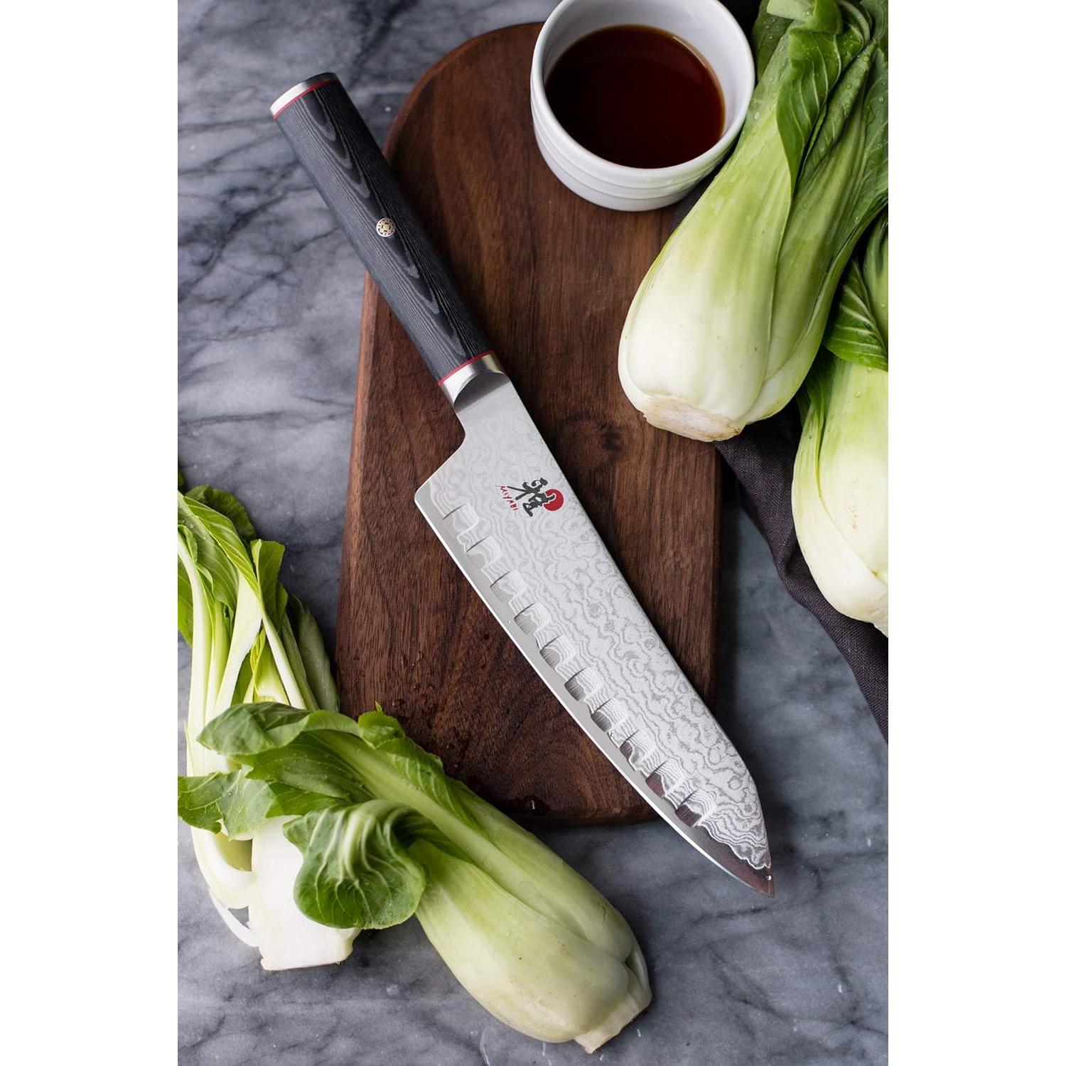 Cuchillo Santoku MIYABI Kaizen 17.8 cm acero VG10 damasco