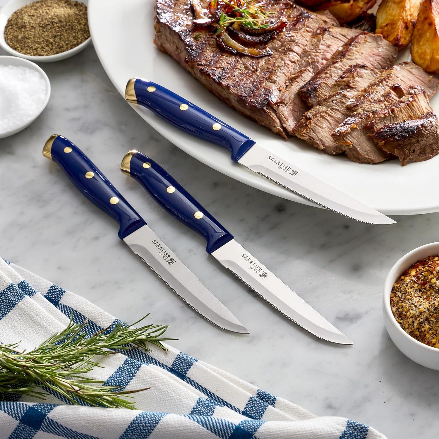 Juego de cuchillos forjados 14 piezas Sabatier acero inoxidable