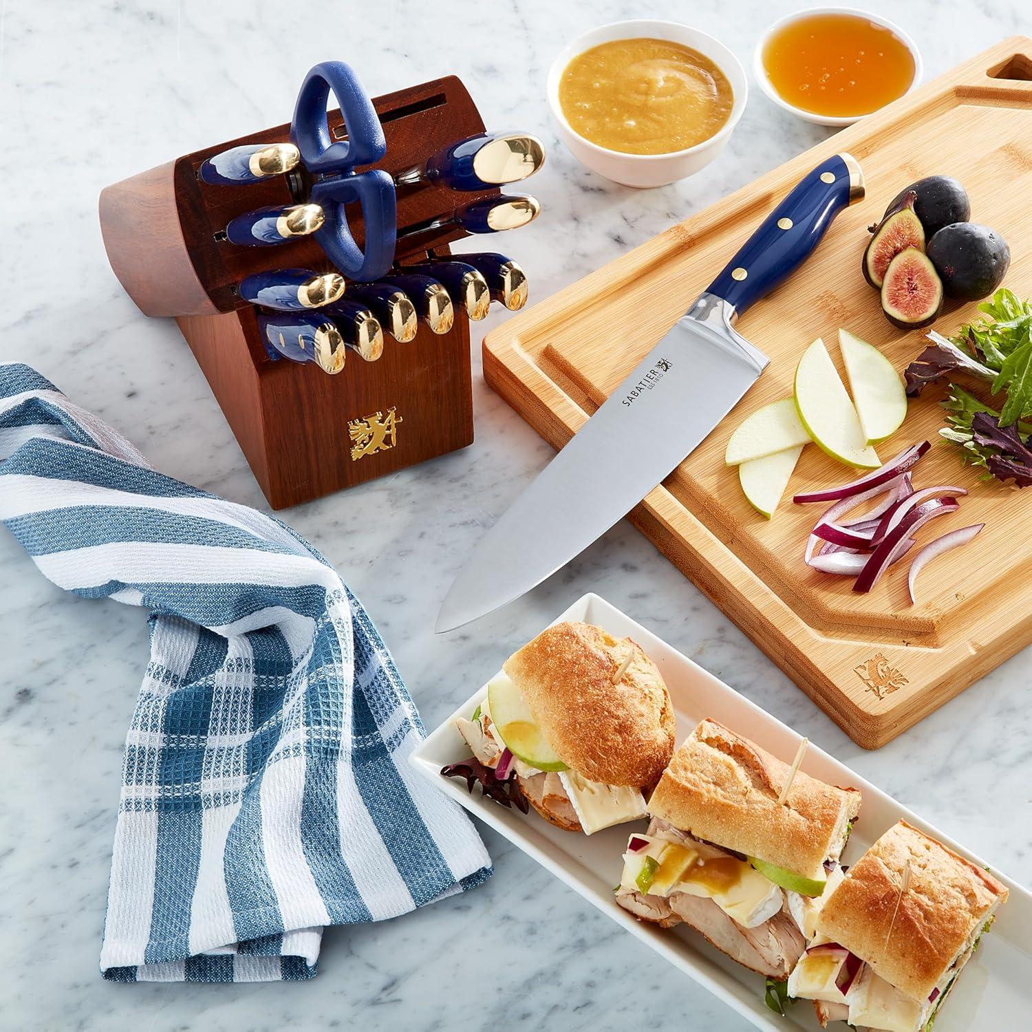 Juego de cuchillos forjados 14 piezas Sabatier acero inoxidable