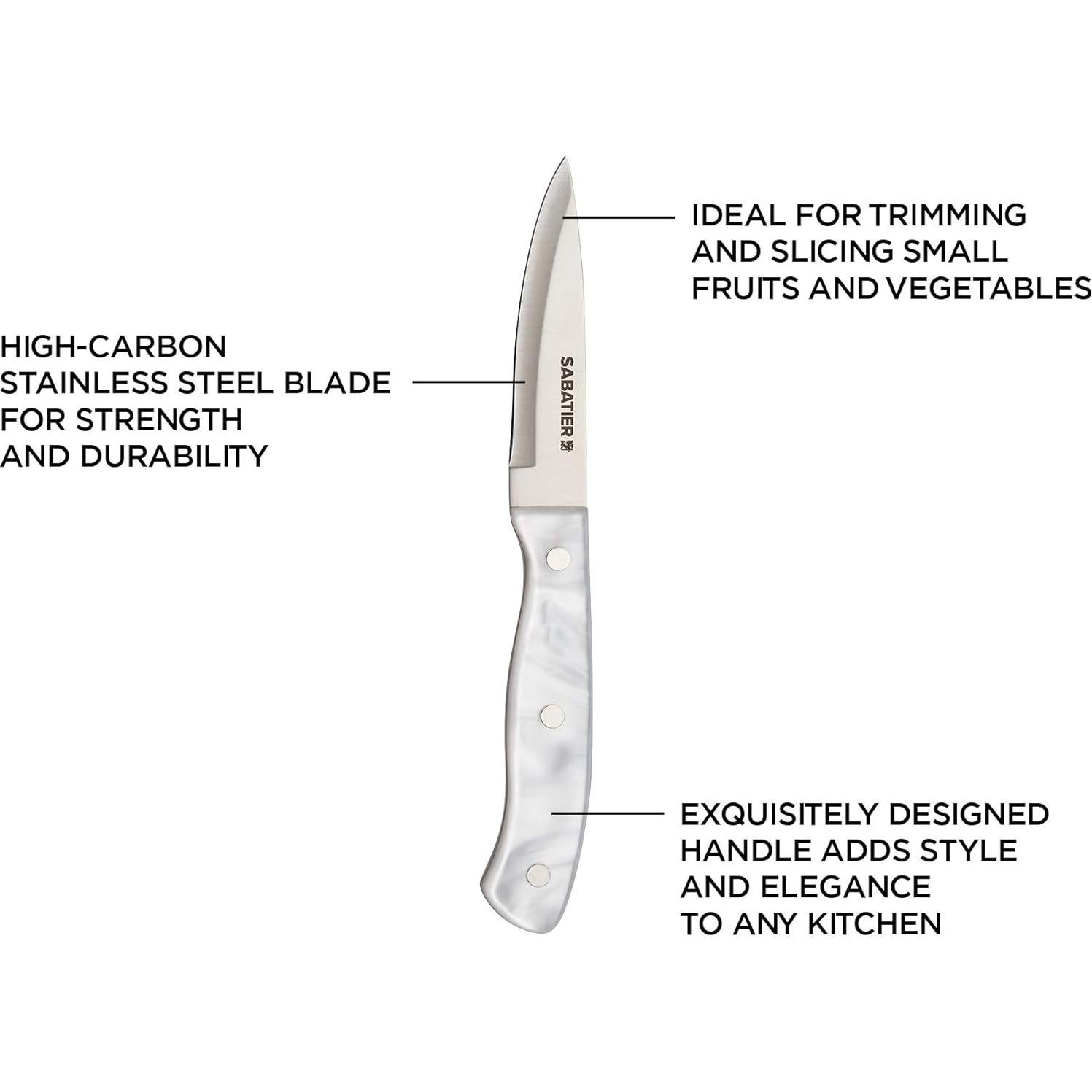 Cuchillo de Pelar Sabatier 3.5" (8.89 cm) Acero Inoxidable Blanco