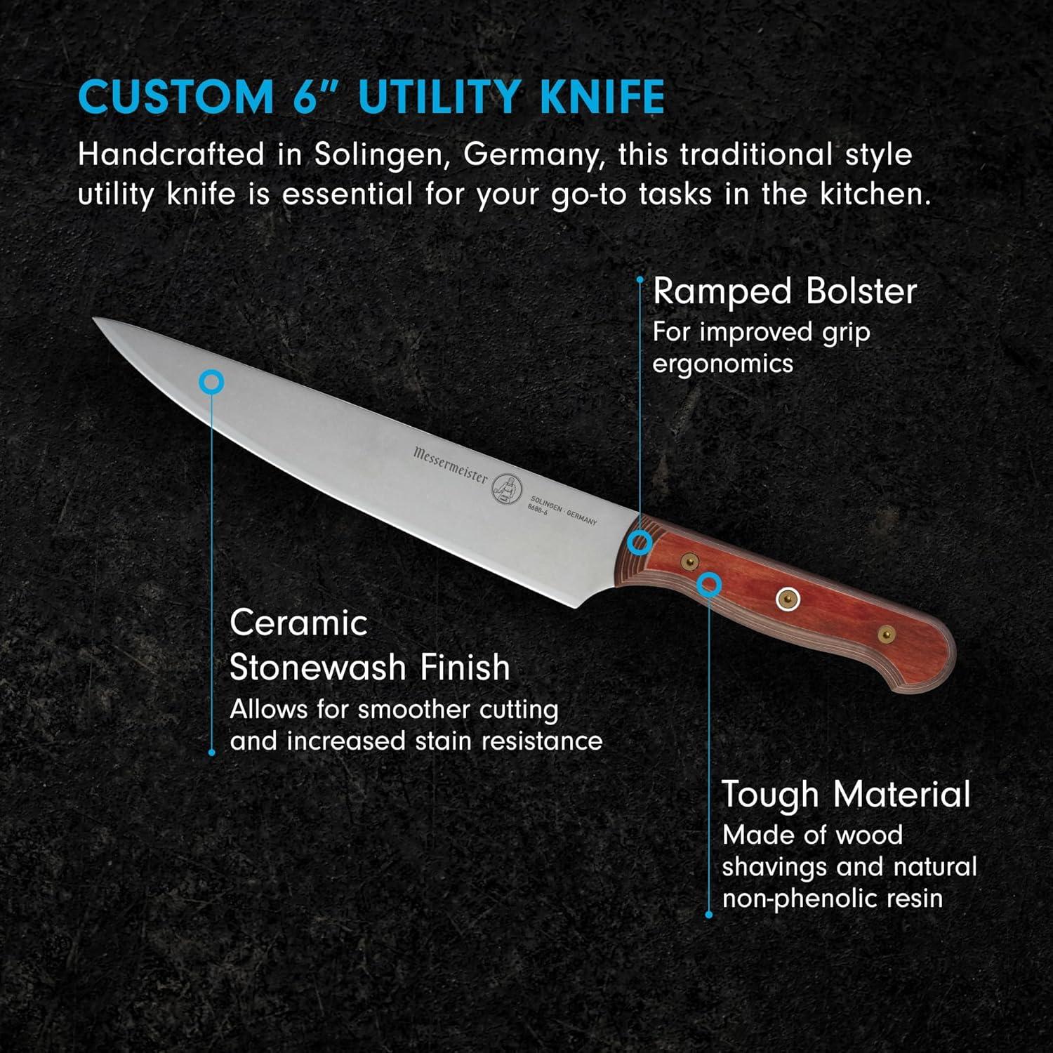 Cuchillo Utilitario Semi-Flexible Messermeister 15.24 cm Rojo