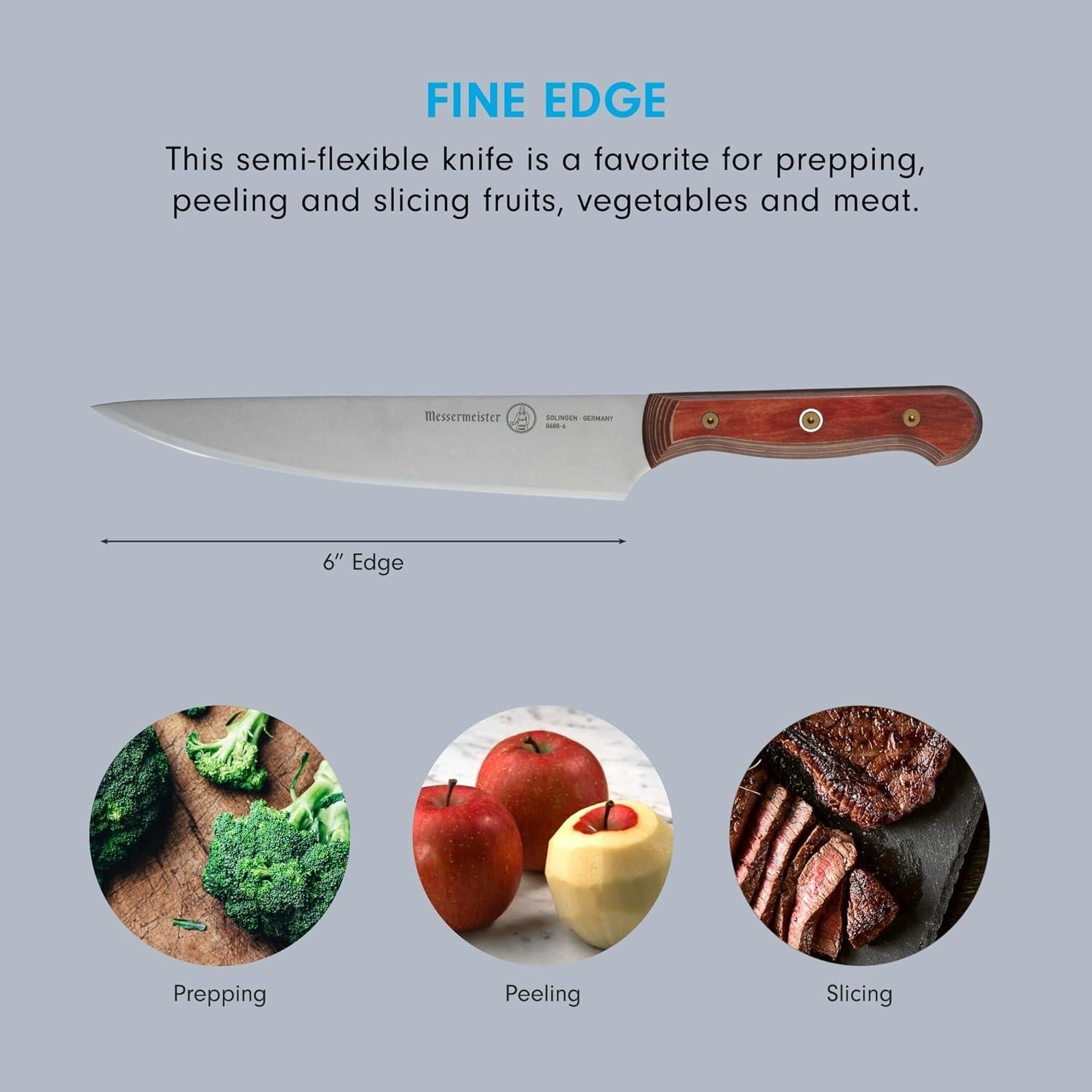 Cuchillo Utilitario Semi-Flexible Messermeister 15.24 cm Rojo