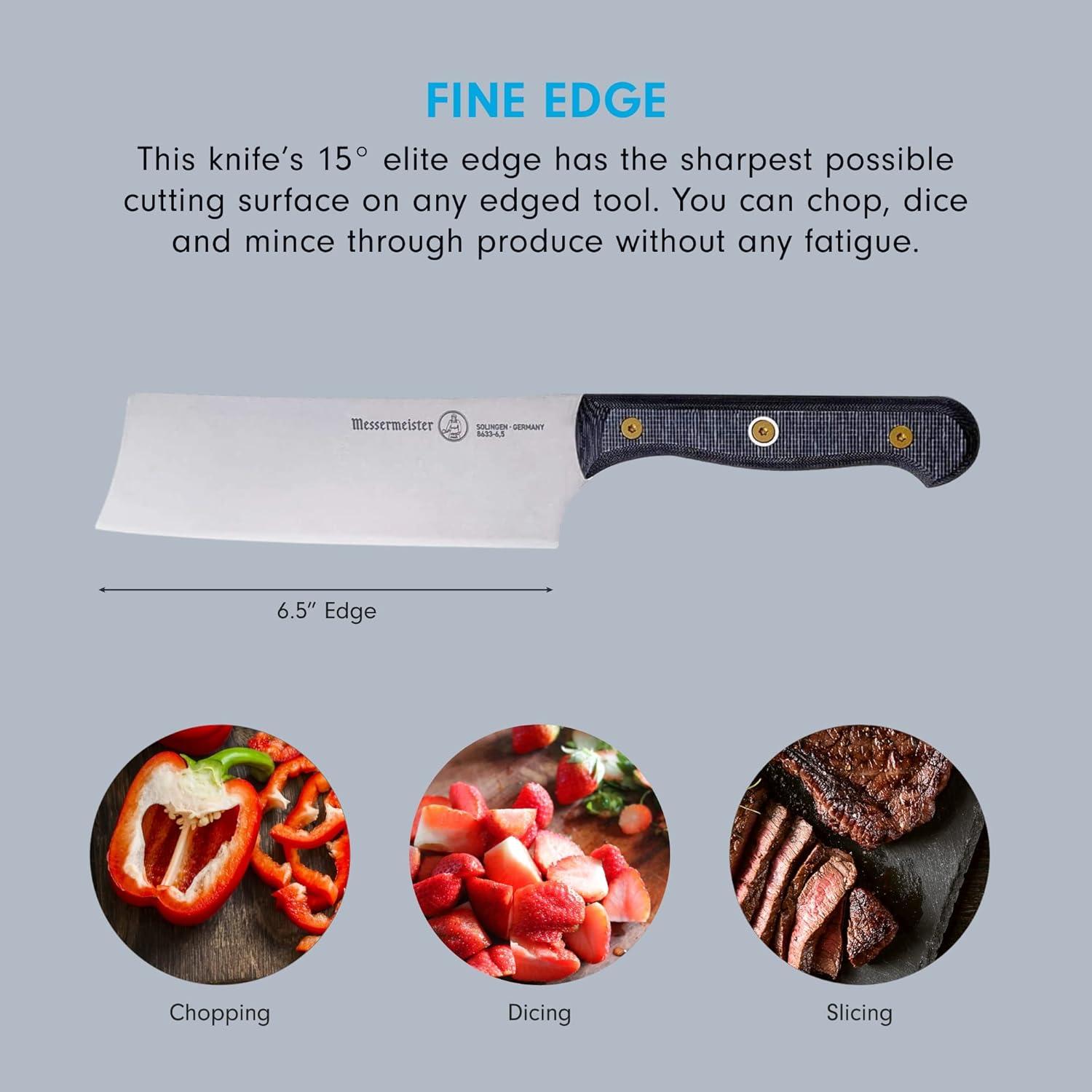 Cuchillo Nakiri Messermeister 16.5 cm Acero Inoxidable Negro