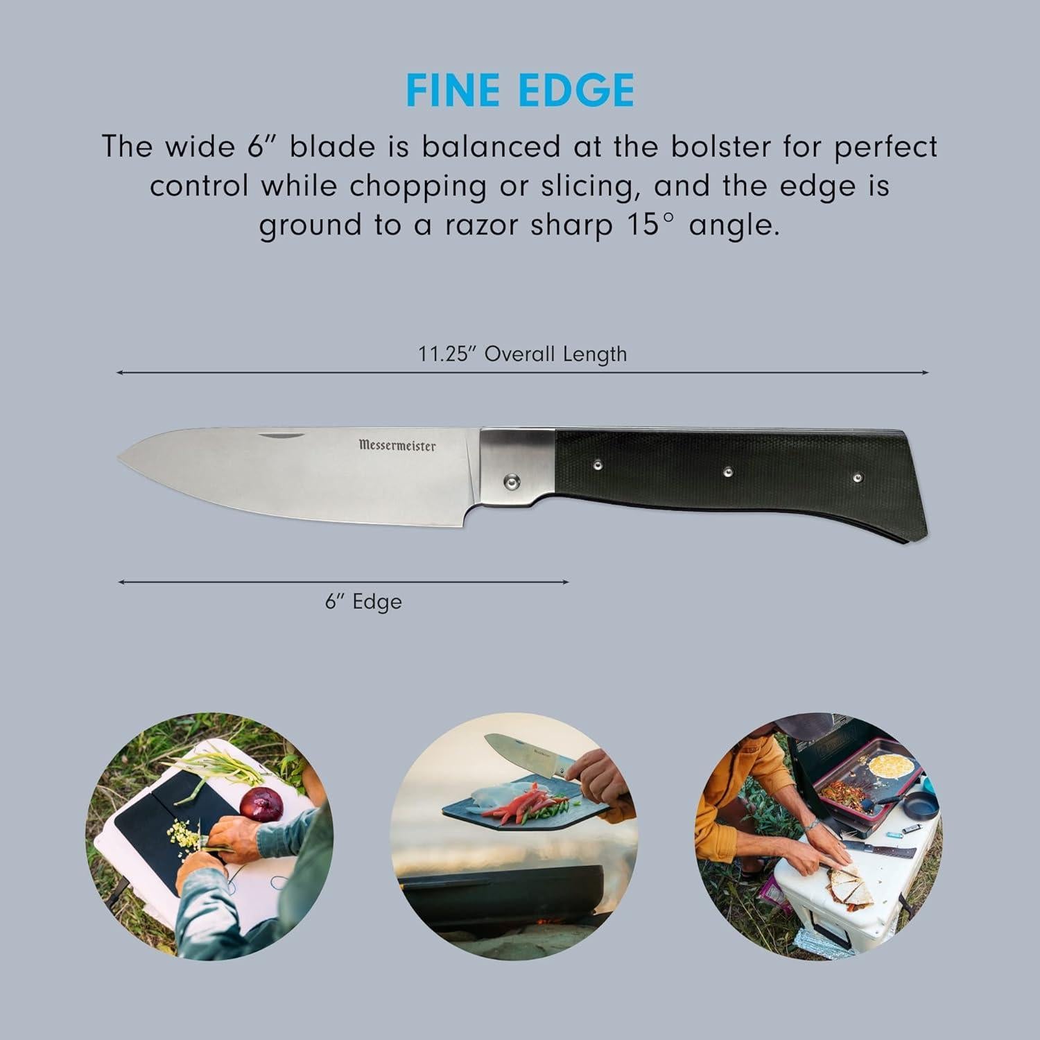 Cuchillo de Chef Plegable Messermeister 15.24 cm Acero Alemán
