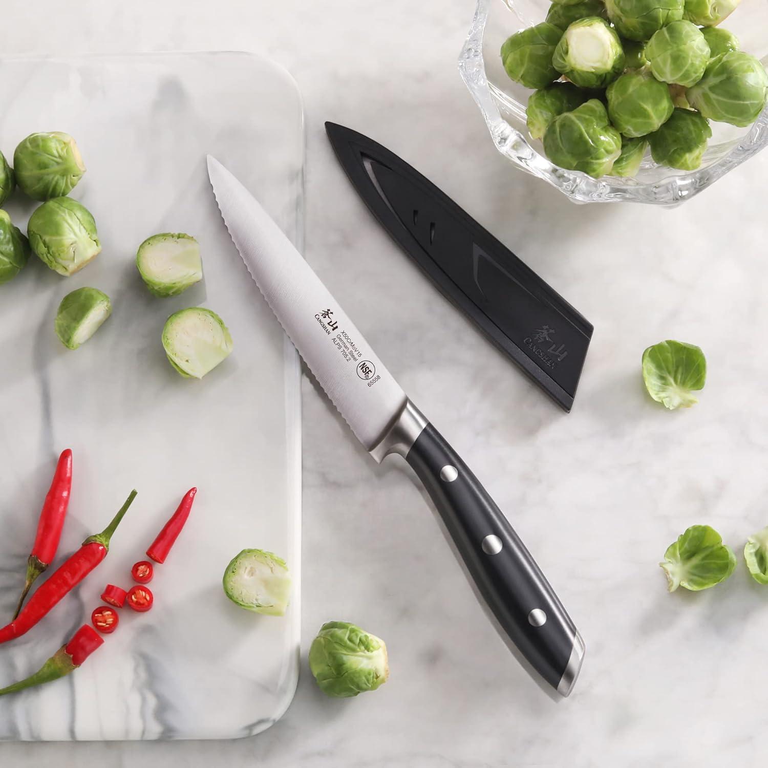 Cuchillo de Utilidad Serrado Cangshan ALPS 502759 12.7 cm Negro