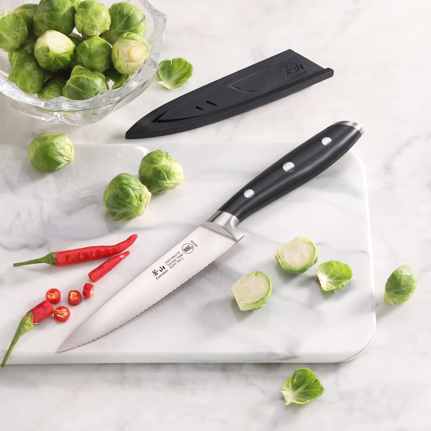 Cuchillo de Utilidad Serrado Cangshan ALPS 502759 12.7 cm Negro