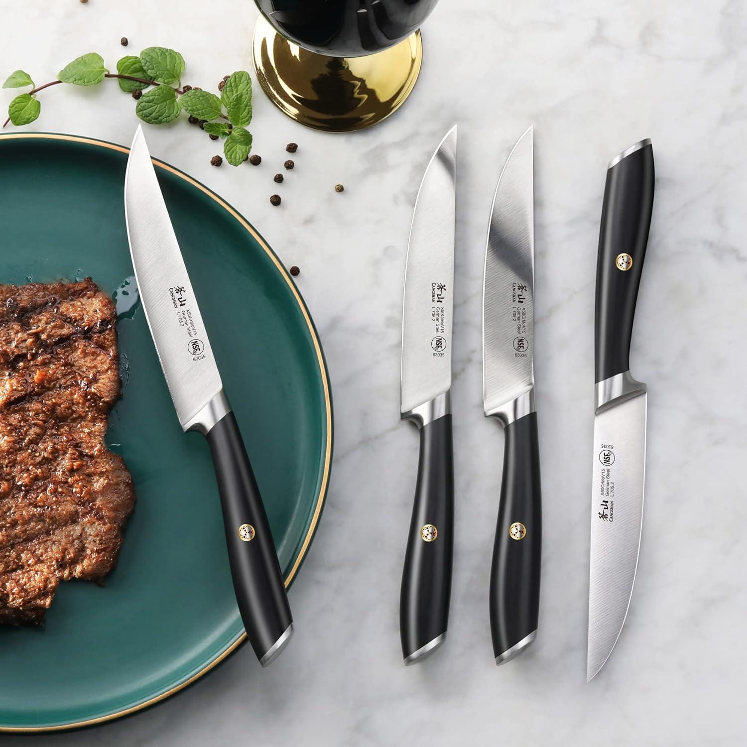 Juego de cuchillos de carne Cangshan L Series 4 piezas acero alemán