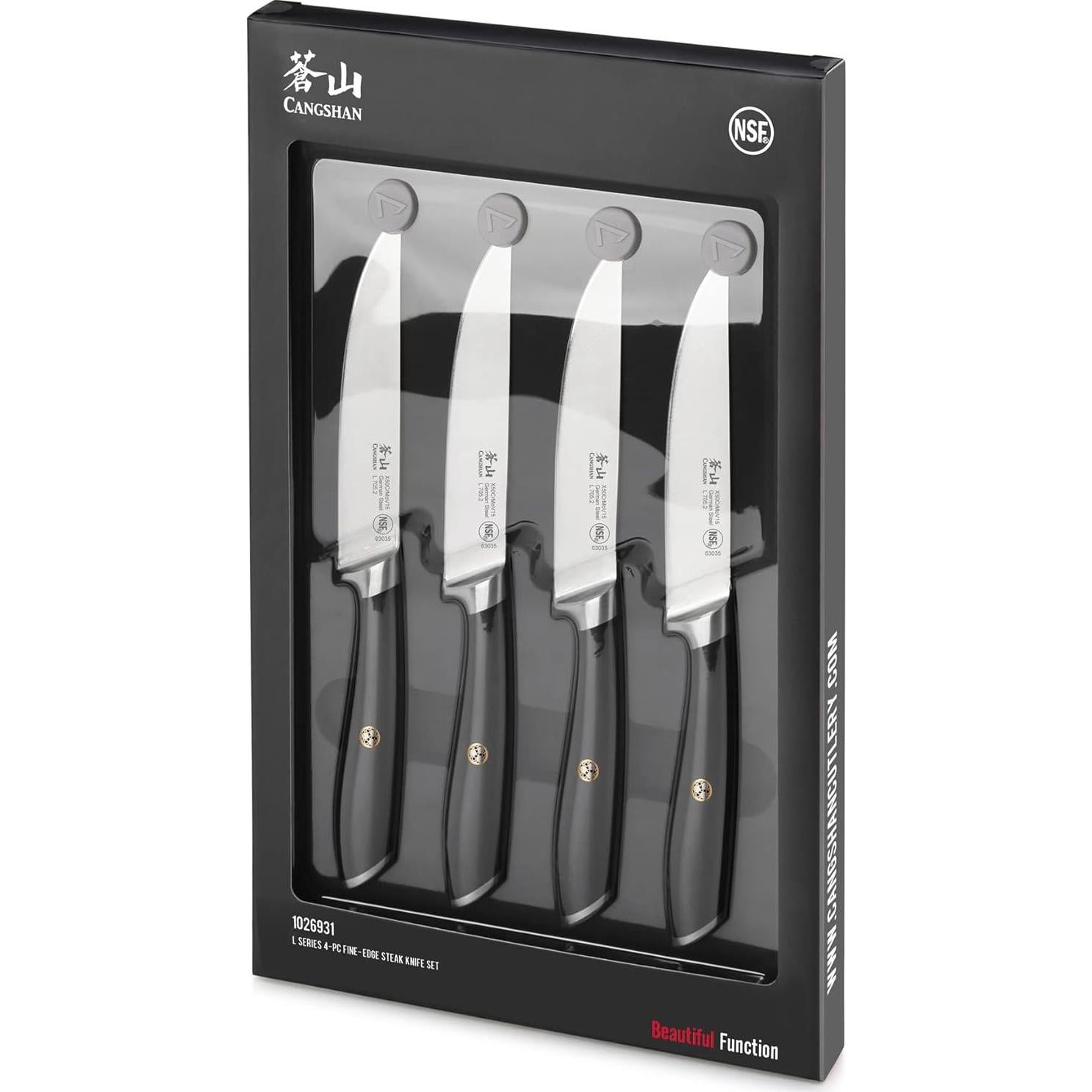 Juego de cuchillos de carne Cangshan L Series 4 piezas acero alemán