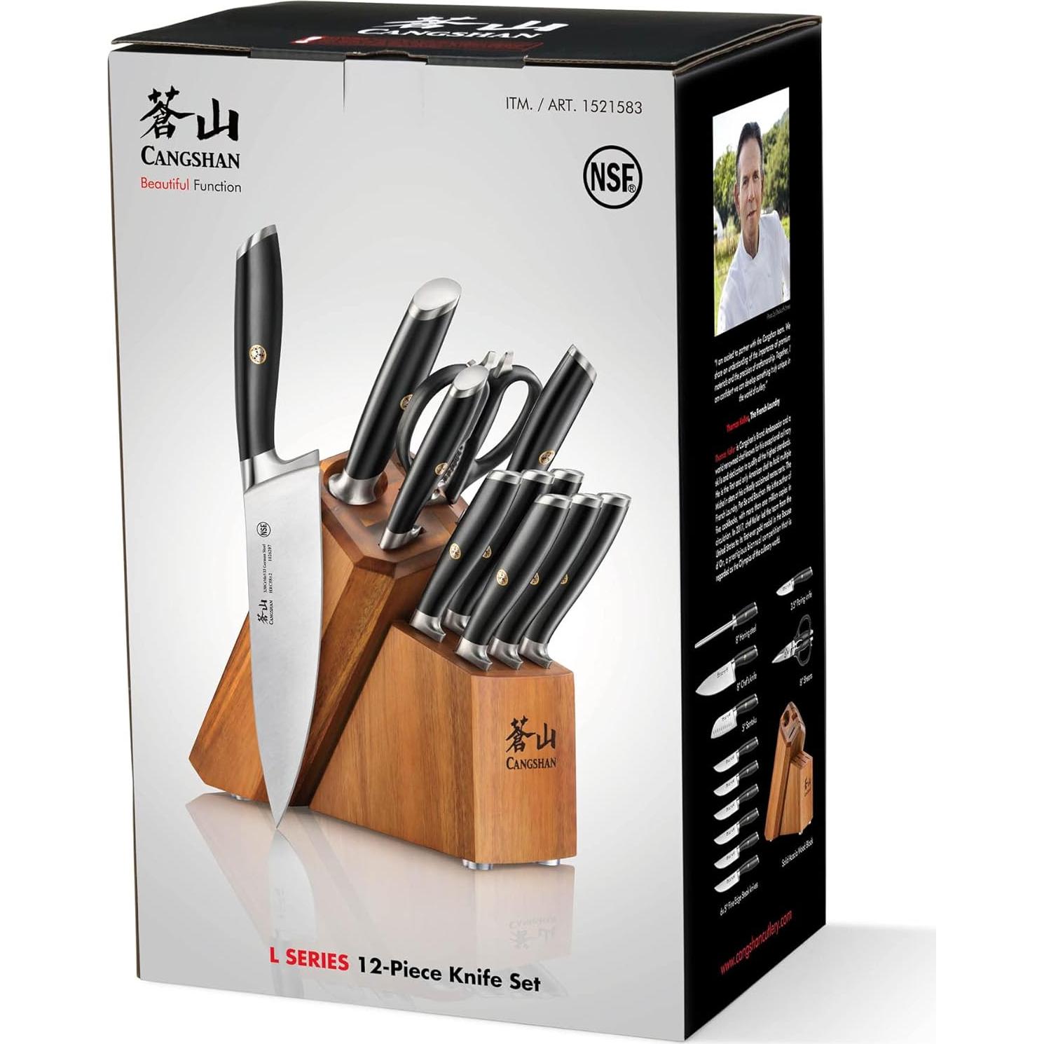Juego de cuchillos Cangshan L Series 12 piezas acero forjado