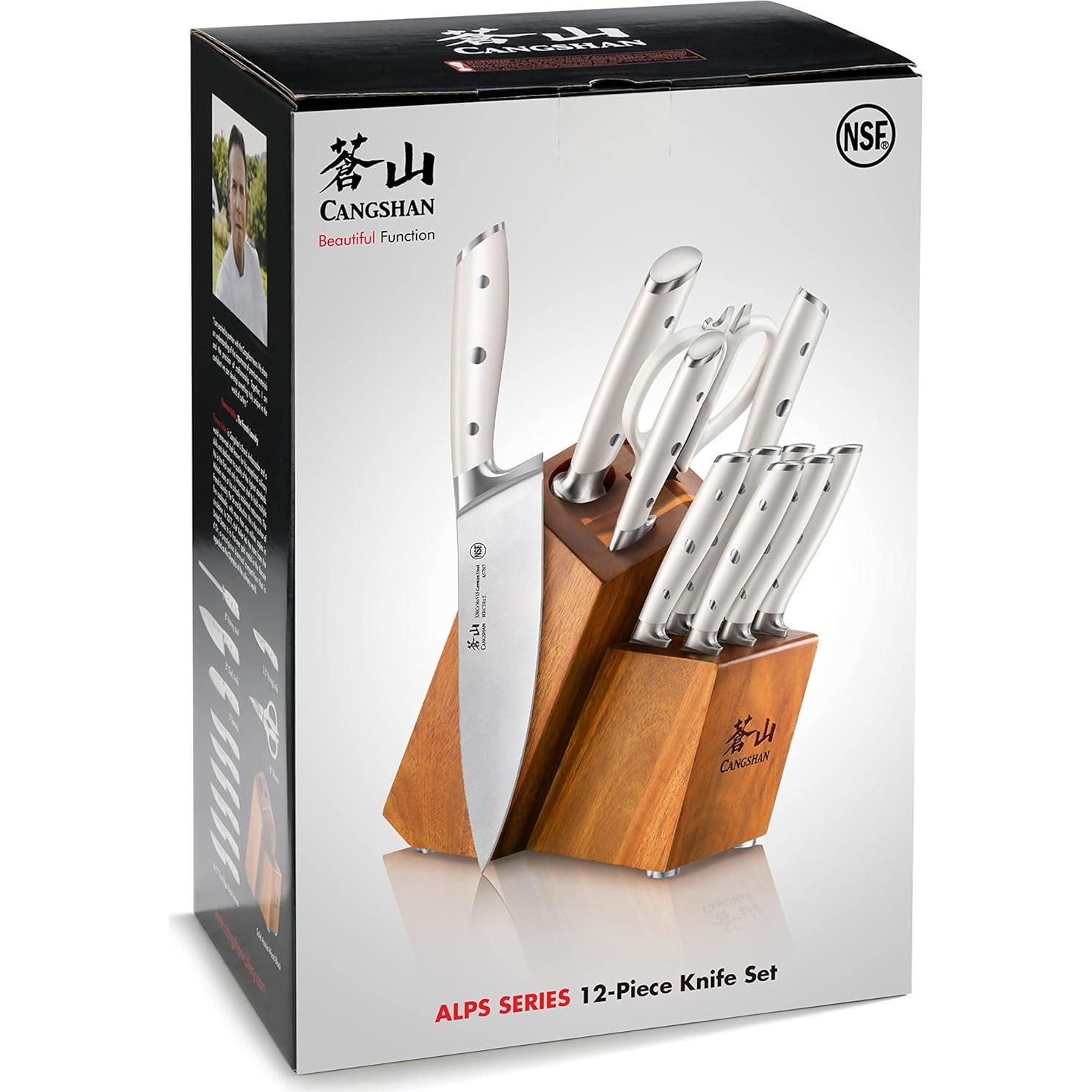 Juego de cuchillos Cangshan Alps 12 piezas acero alemán forjado