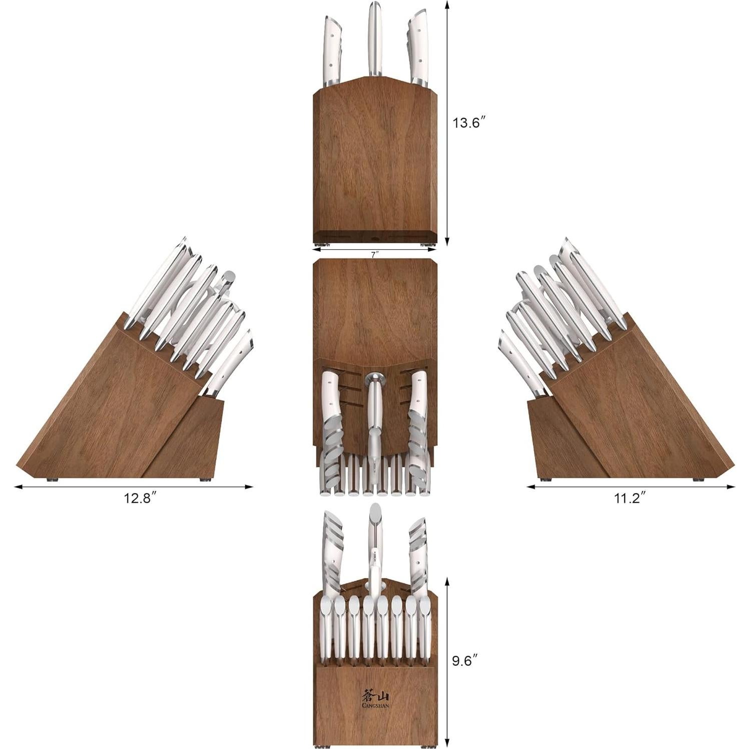 Juego de Cuchillos Cangshan HELENA 23 Piezas Acero Forjado Blanco