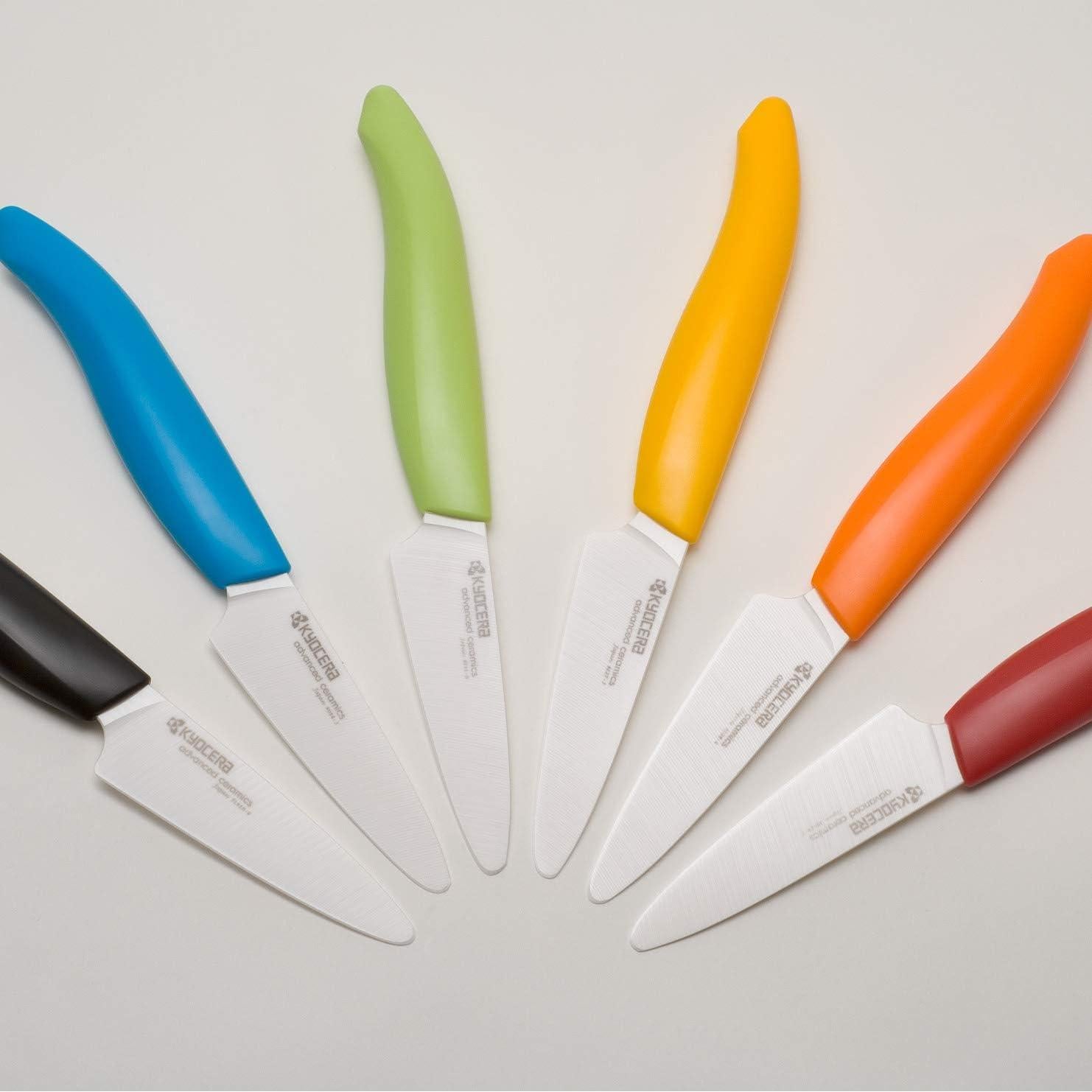 Cuchillo de Pelar Kyocera 7.62 cm Cerámica Blanca Mango Azul