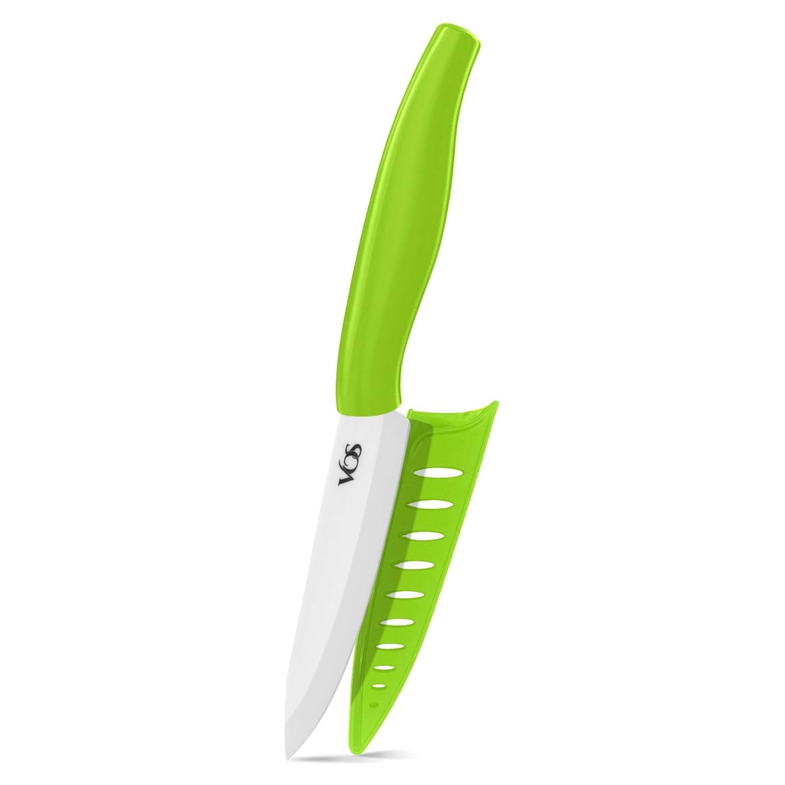 Cuchillo de Pelar Cerámico Vos 10.16 cm Verde con Funda