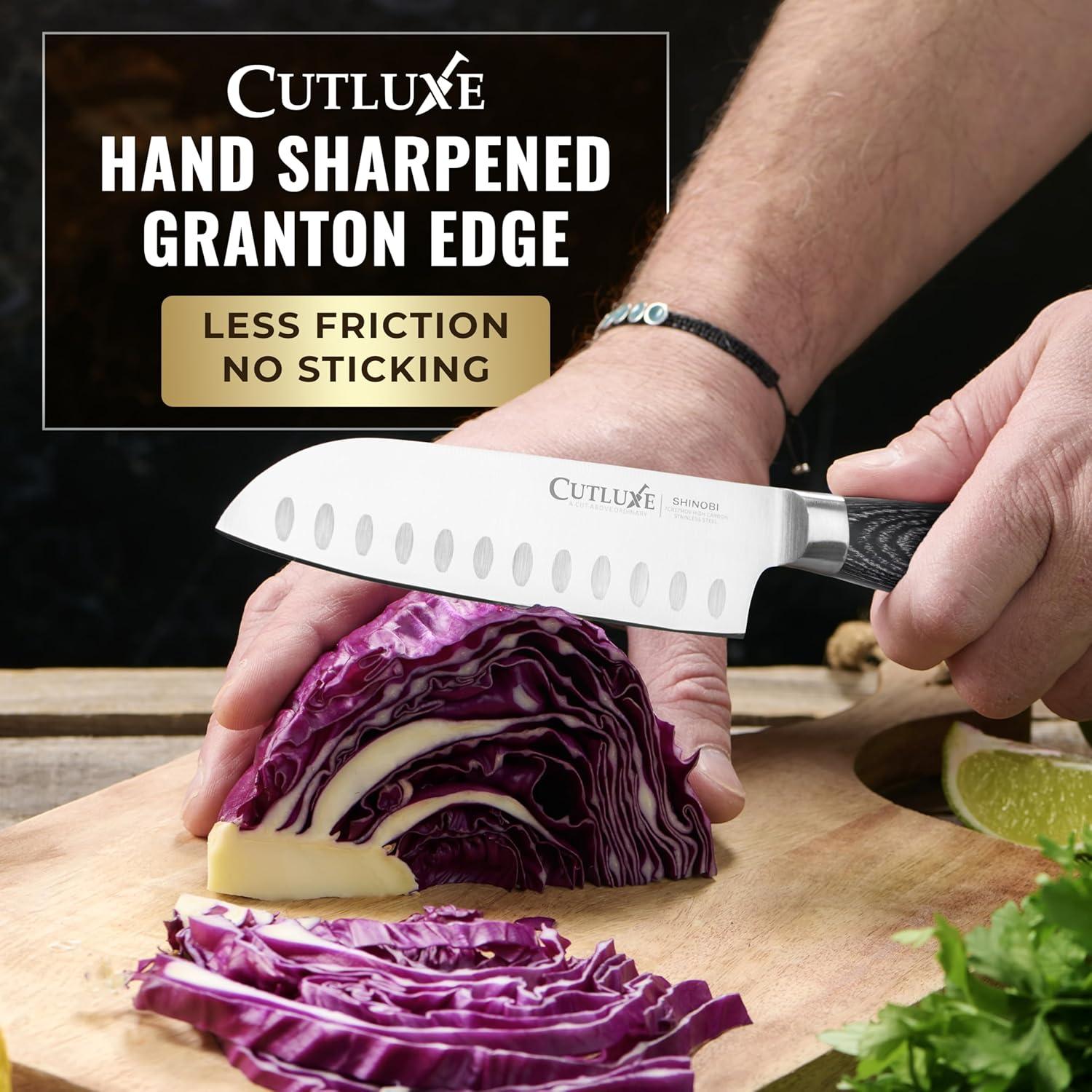 Cuchillo Santoku Cutluxe 5" Acero Inoxidable Pakkawood