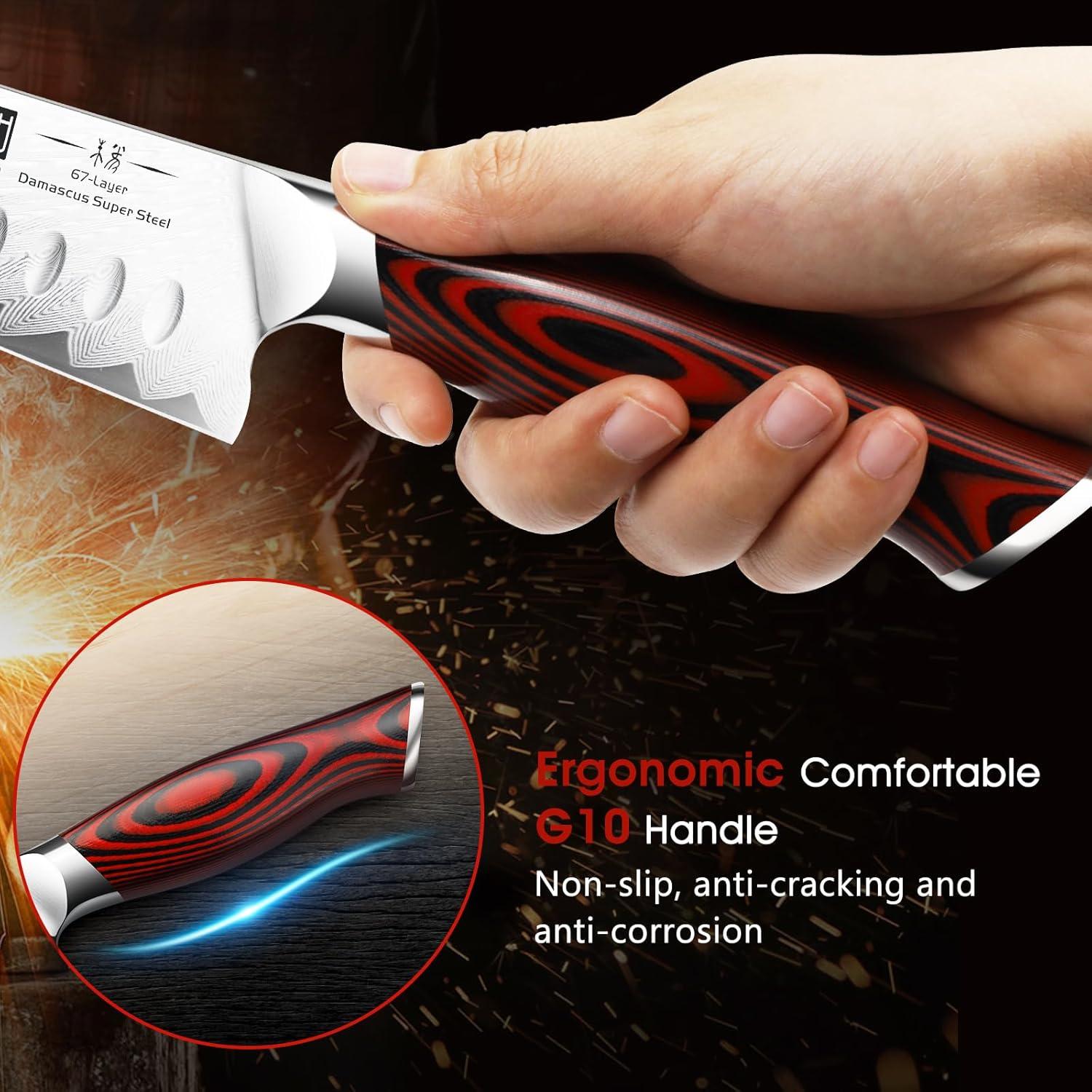 Cuchillo Santoku HOSHANHO 17.78 cm Damasco Ultra Afilado G10