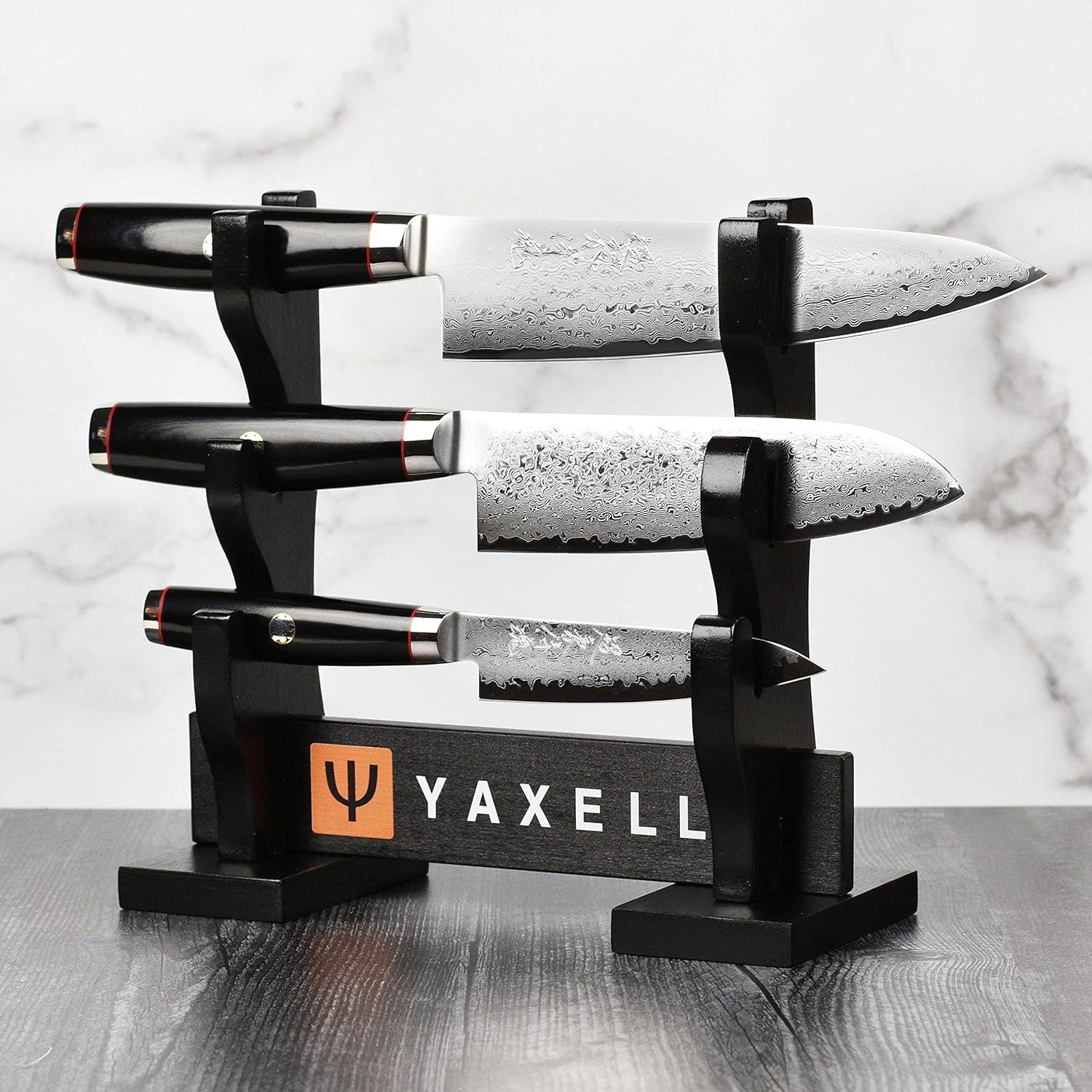 Juego de cuchillos Yaxell Ypsilon SG2, 3 piezas con soporte