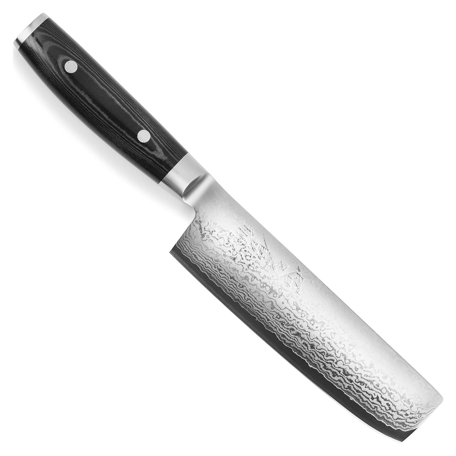 Cuchillo Nakiri Yaxell Ran Plus 16.5 cm Damasco Hecho en Japón