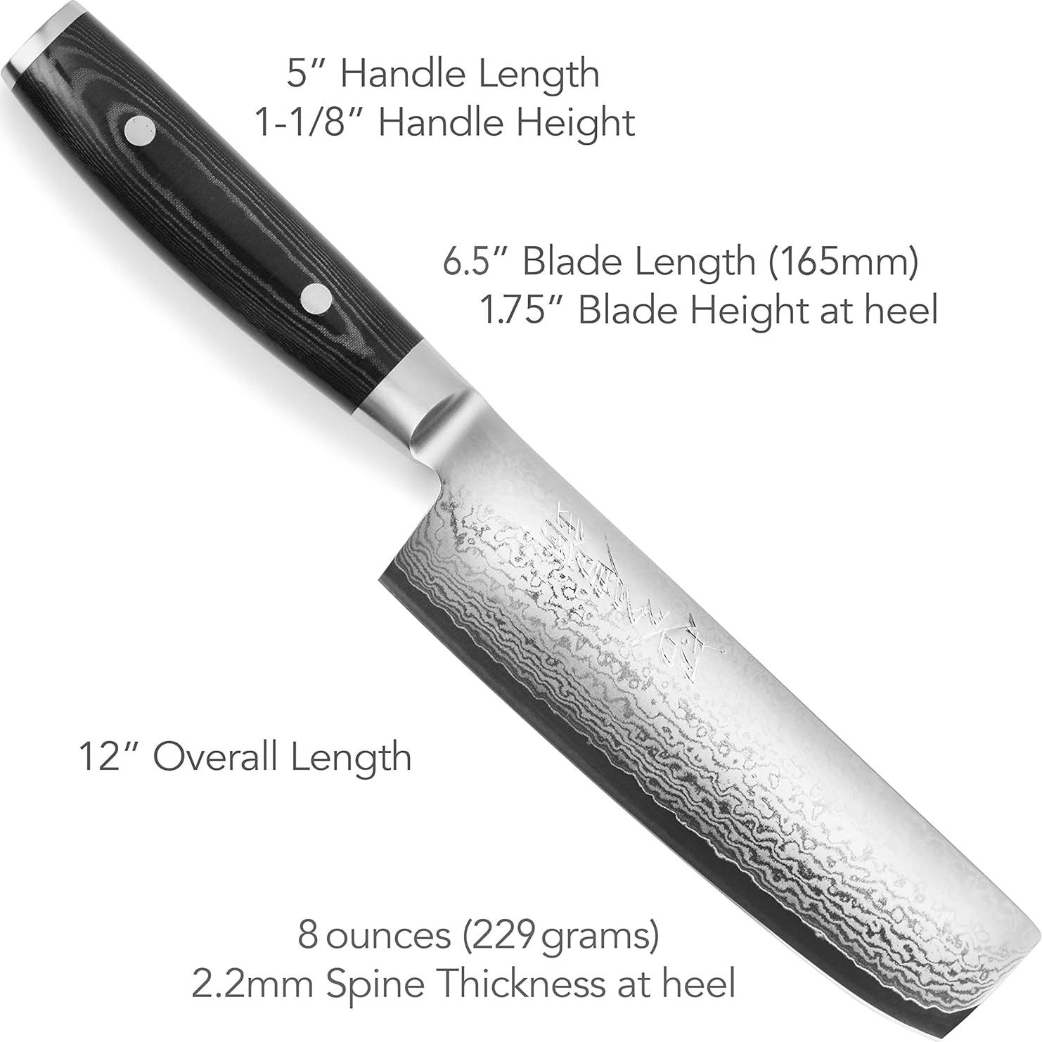 Cuchillo Nakiri Yaxell Ran Plus 16.5 cm Damasco Hecho en Japón