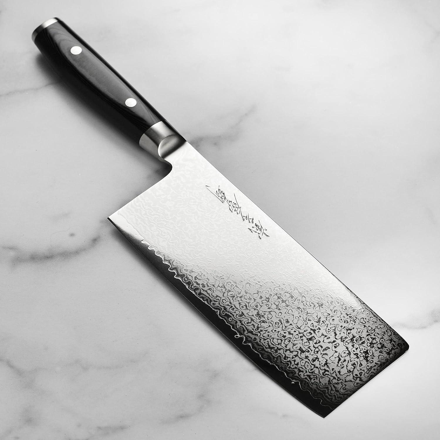 Cuchillo de Chef Chino Yaxell Ran Plus 7" 69 Capas Damasco