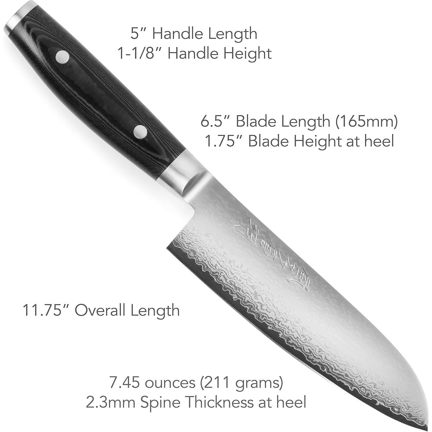 Cuchillo Santoku Yaxell Ran Plus 16.5 cm 69 Capas Damasco