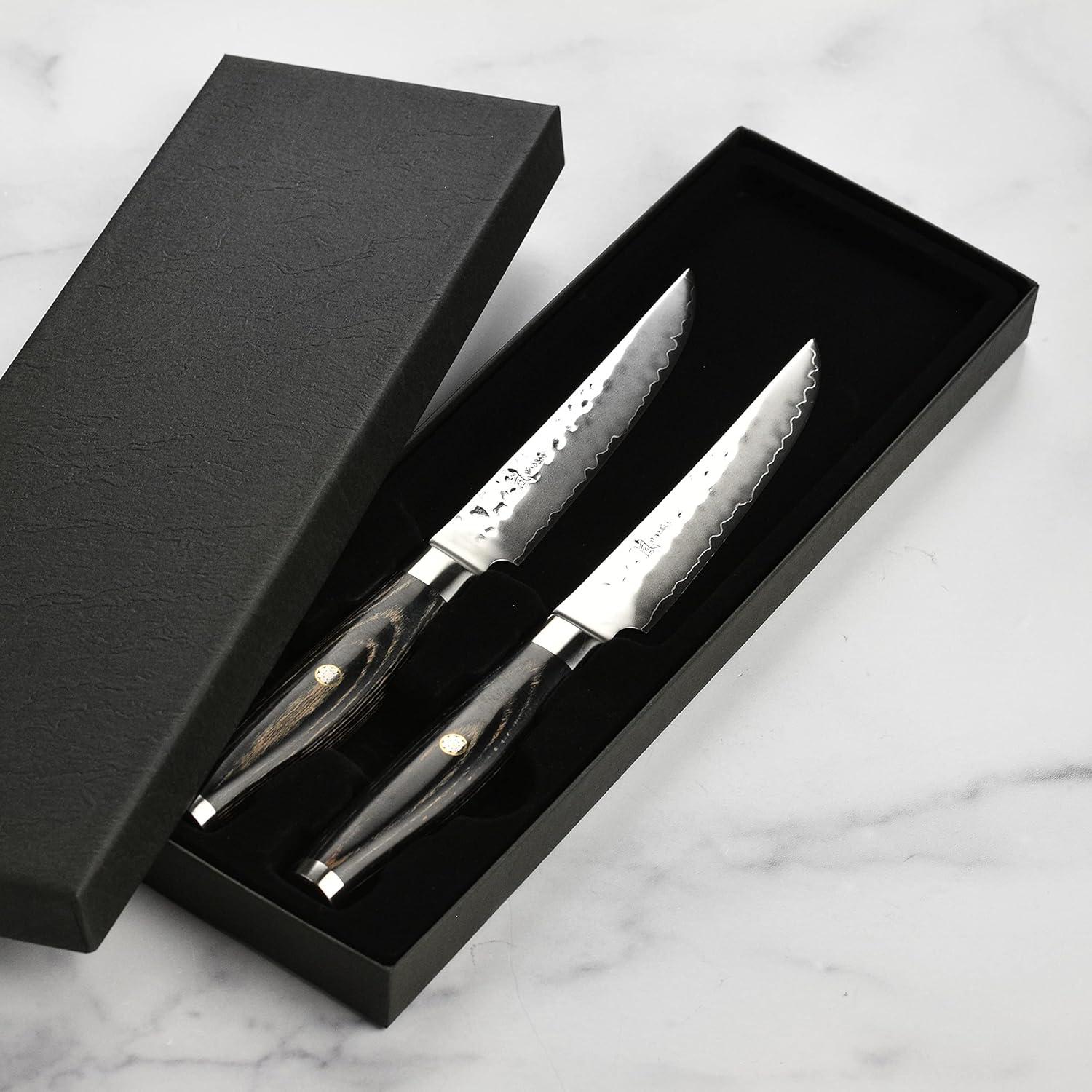 Juego de 2 Cuchillos de Carne Yaxell Ketu SG2 - Hecho en Japón