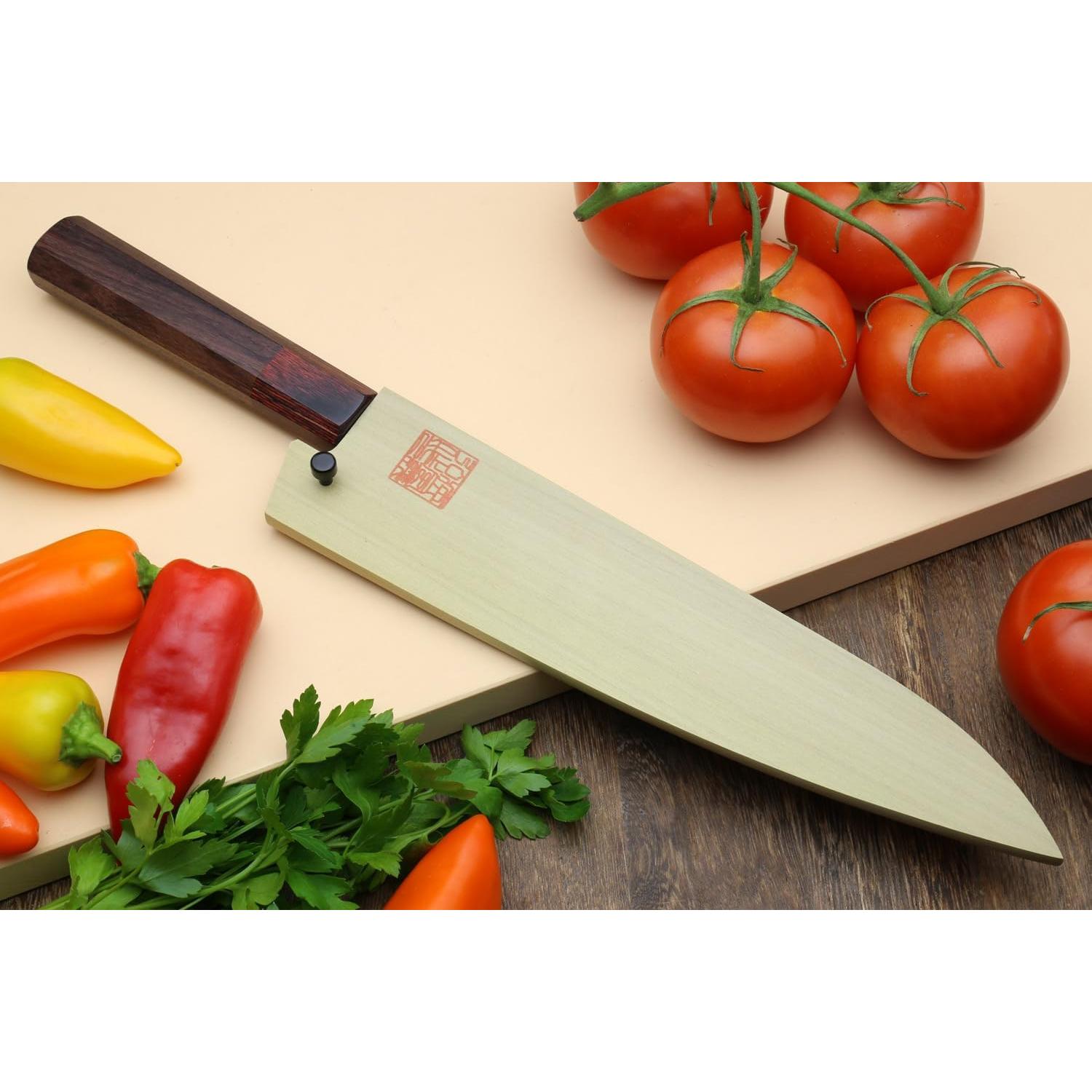 Cuchillo de Chef Japonés Yoshihiro VG10 Damasco 21cm Martillado