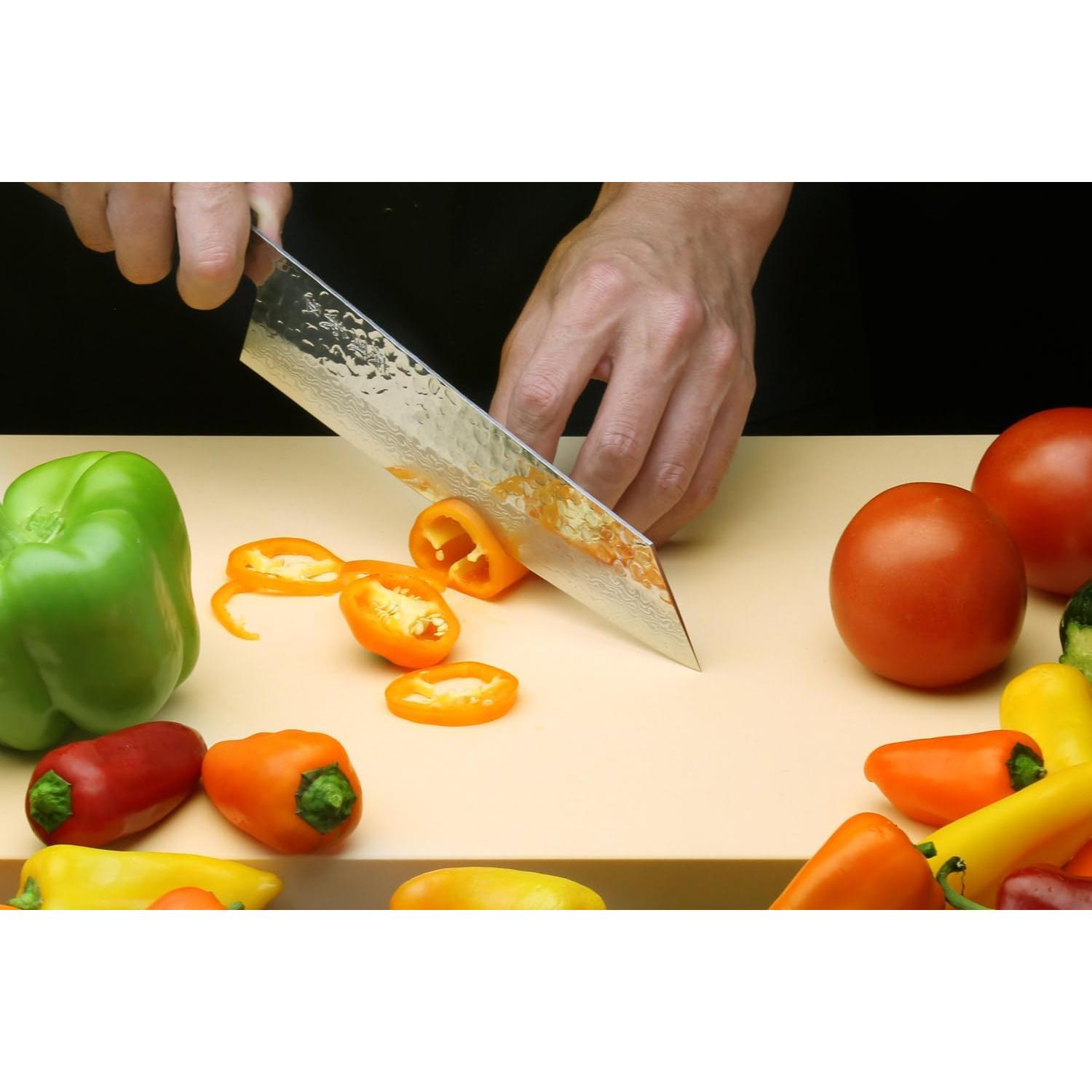 Cuchillo Kiritsuke Yoshihiro VG10 Damasco 21 cm Mango Madera