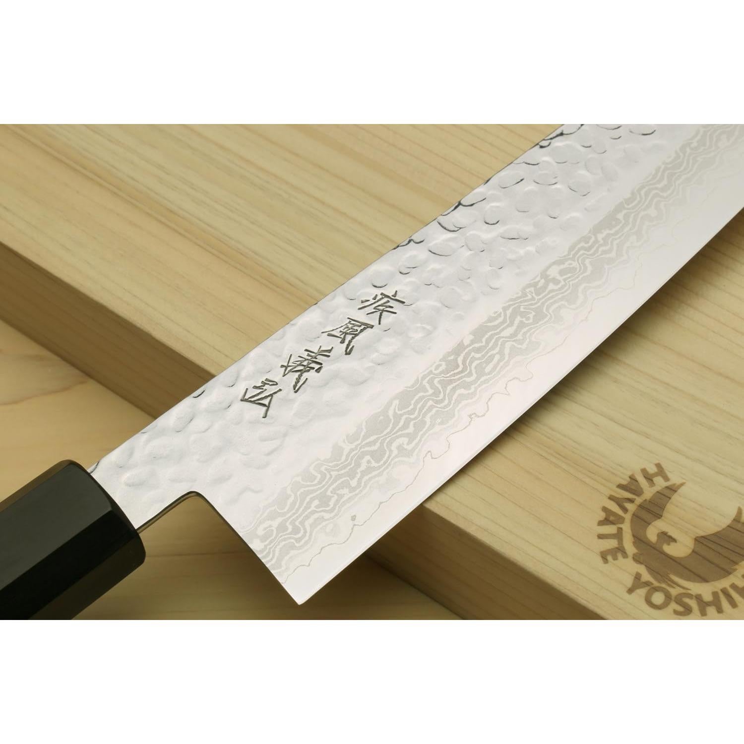 Cuchillo Kiritsuke Yoshihiro VG10 Damasco 21 cm Mango Madera