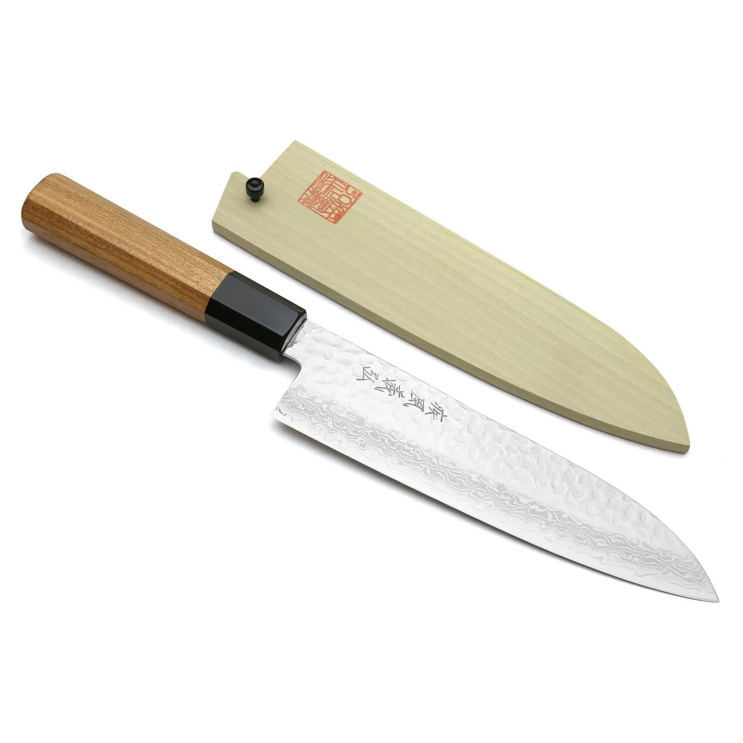 Cuchillo Santoku Yoshihiro VG10 Damasco 17.78 cm Mango Ambrosía