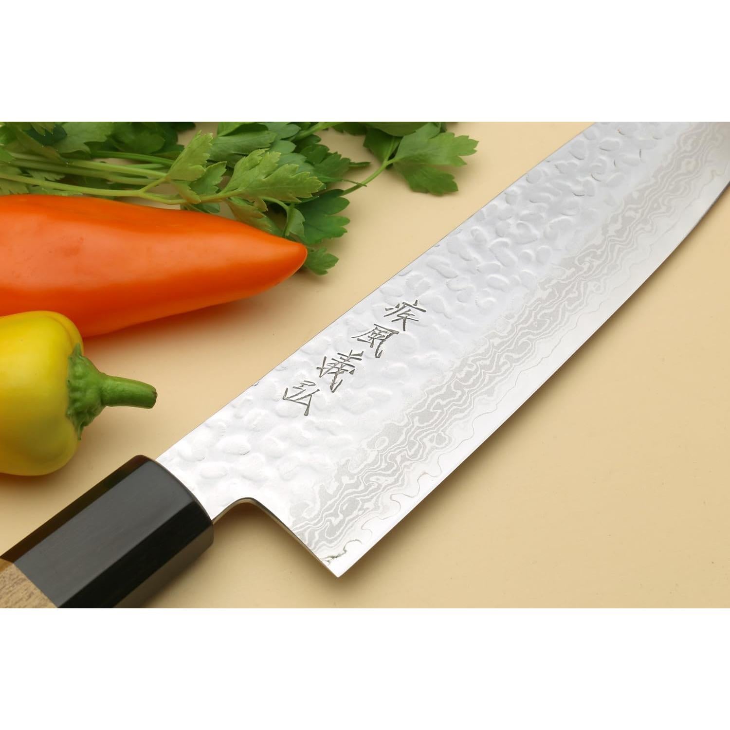 Cuchillo Santoku Yoshihiro VG10 Damasco 17.78 cm Mango Ambrosía
