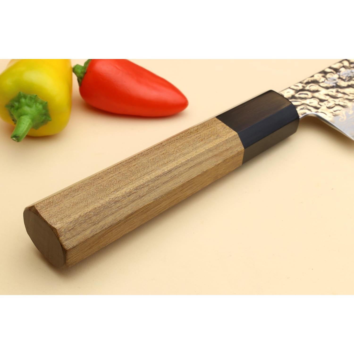 Cuchillo Santoku Yoshihiro VG10 Damasco 17.78 cm Mango Ambrosía