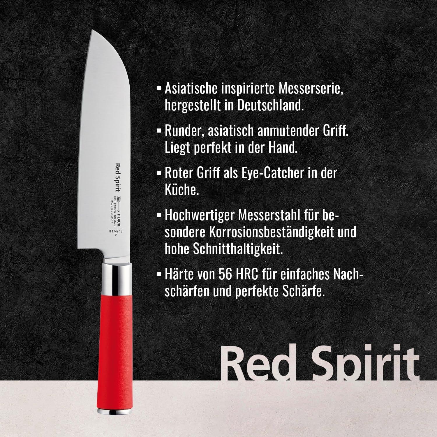 Cuchillo Santoku F.DICK Red Spirit 18 cm Acero Forjado