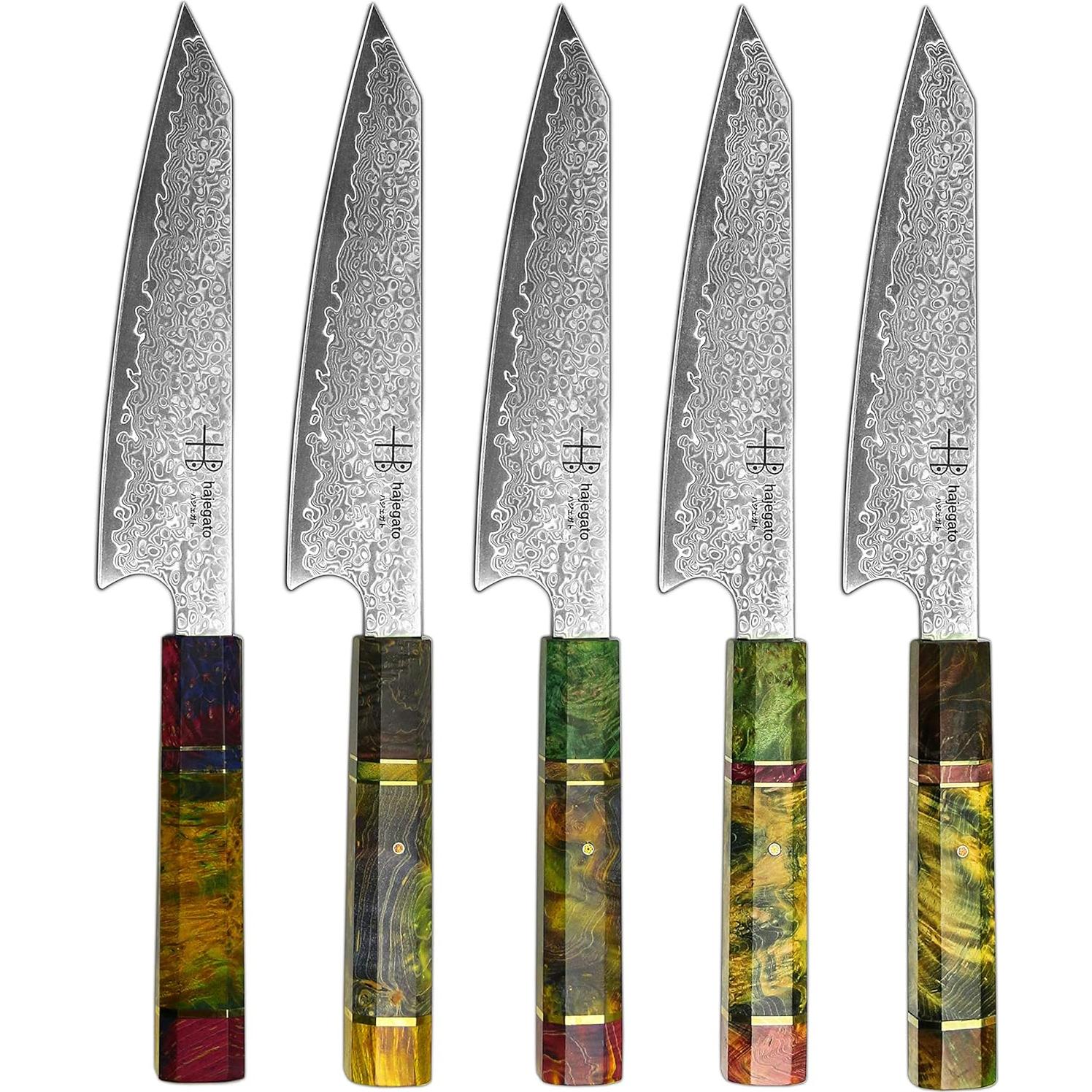 Cuchillo de Chef Hajegato Damasco 17.3 cm VG10 Mango G10