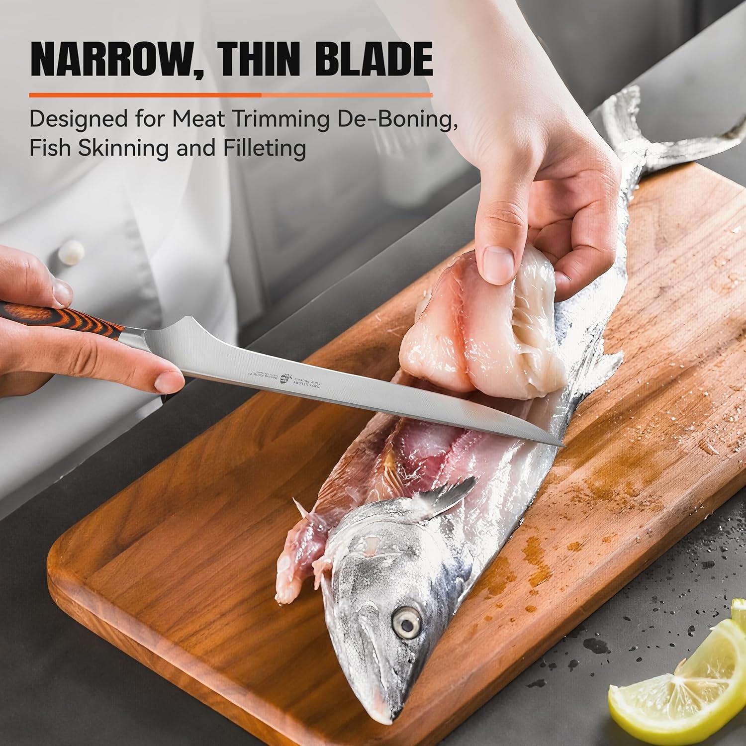 Cuchillo de Deshuesar TUO 17.78 cm Acero Alto Carbono Pakkawood