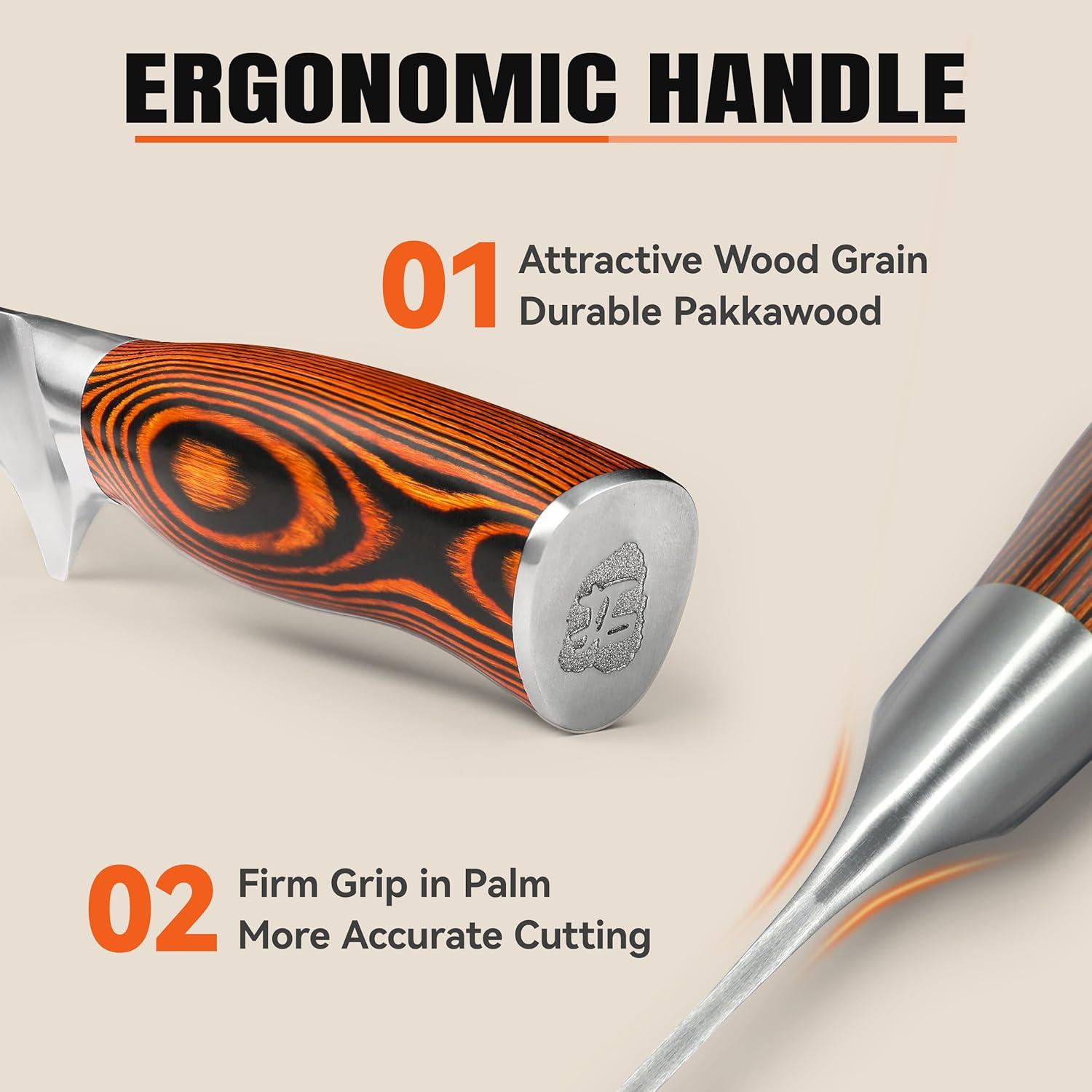 Cuchillo de Deshuesar TUO 17.78 cm Acero Alto Carbono Pakkawood