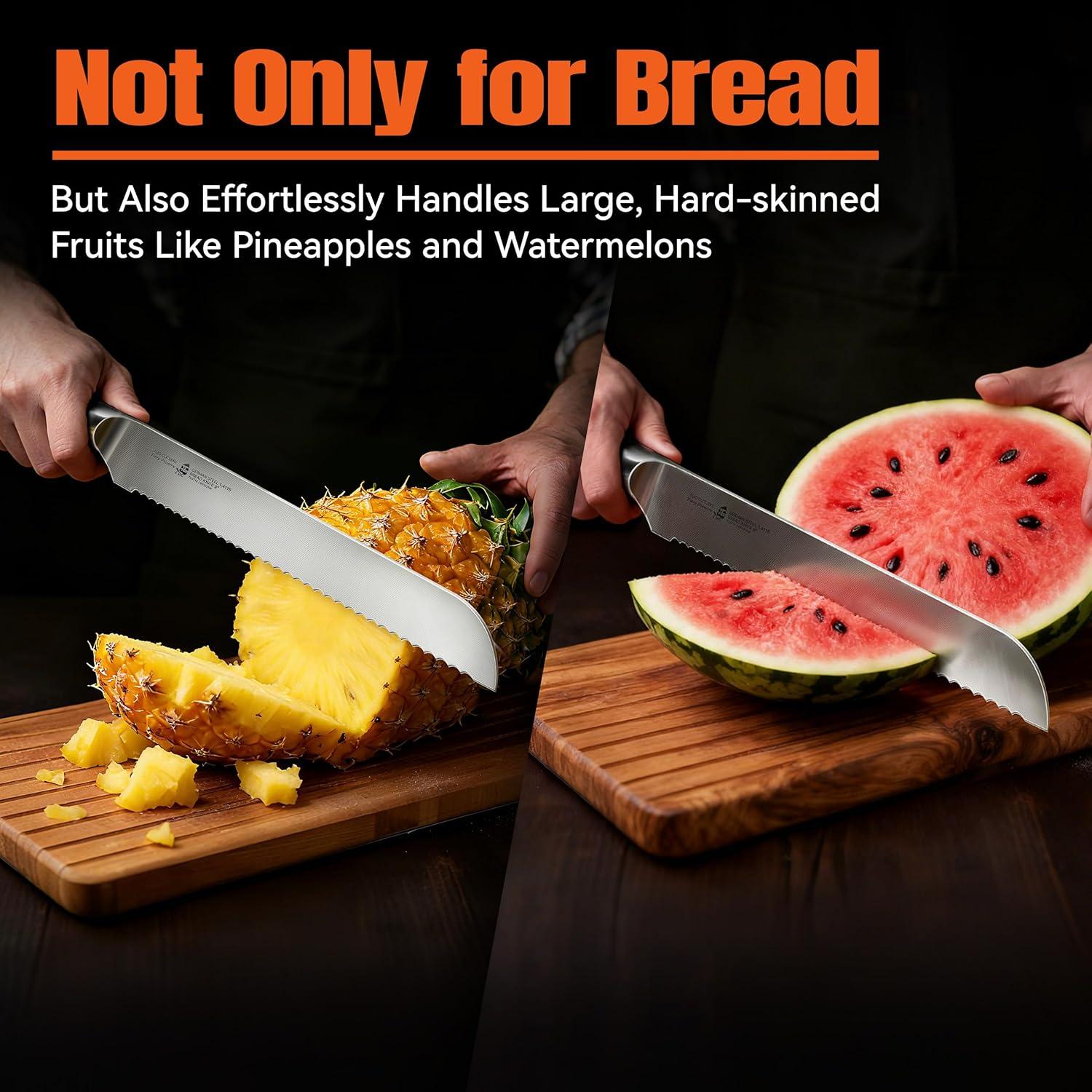 Cuchillo de Pan TUO 22.86 cm Acero Alto Carbono Mango Ergonómico