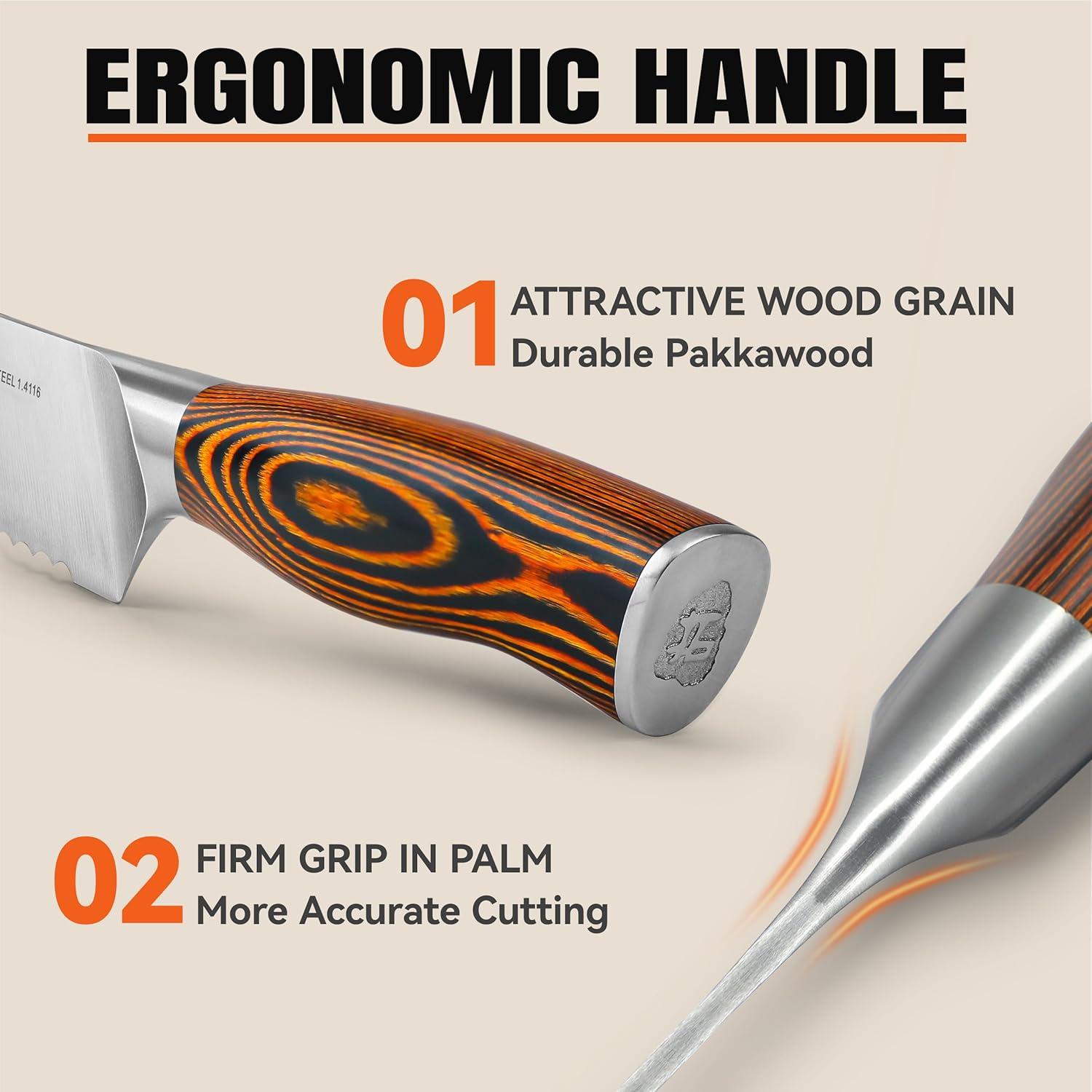 Cuchillo de Pan TUO 22.86 cm Acero Alto Carbono Mango Ergonómico