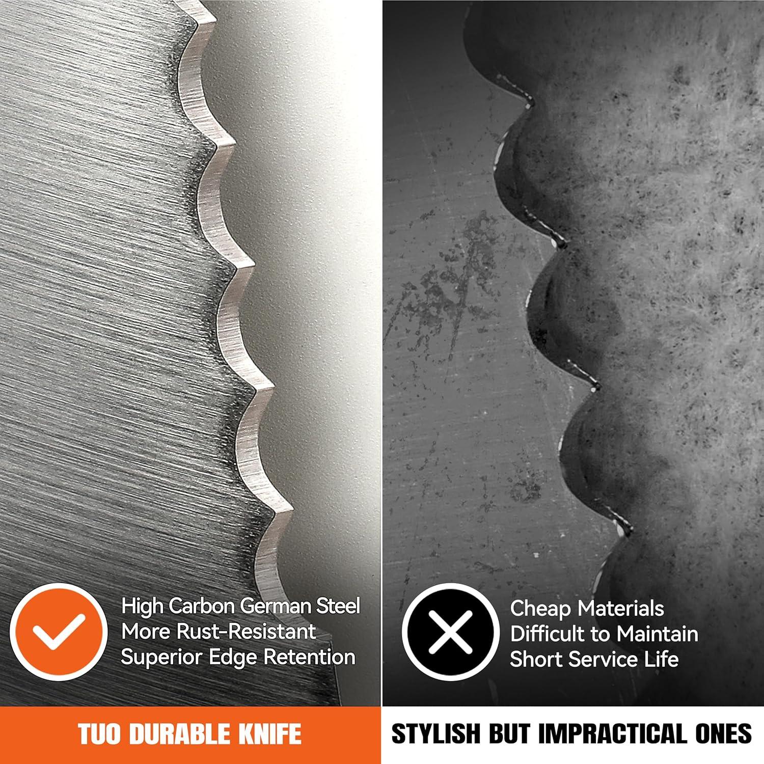 Cuchillo de Pan TUO 22.86 cm Acero Alto Carbono Mango Ergonómico