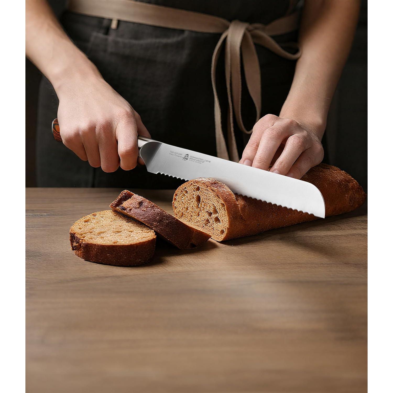 Cuchillo de Pan TUO 22.86 cm Acero Alto Carbono Mango Ergonómico
