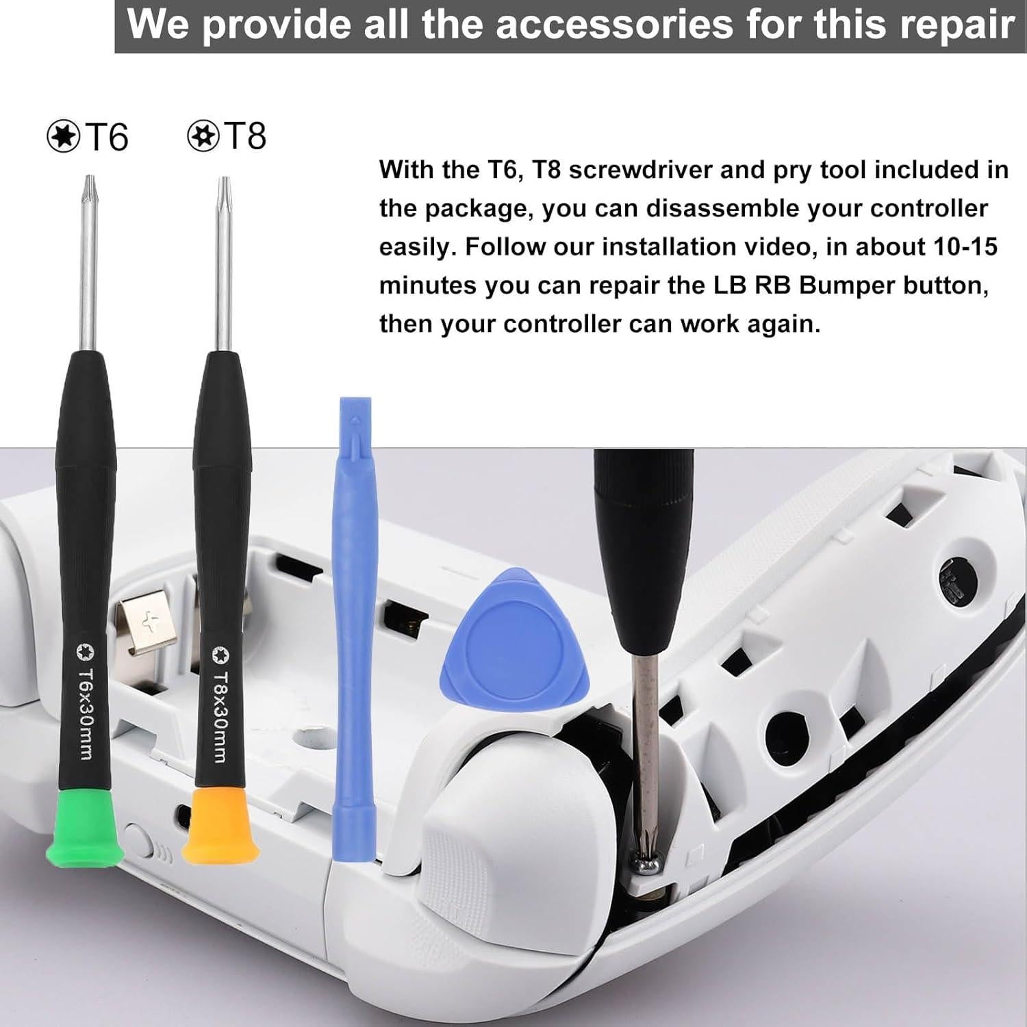 Kit Reparación Bumpers Xbox Series X/S Ikpek Blanco