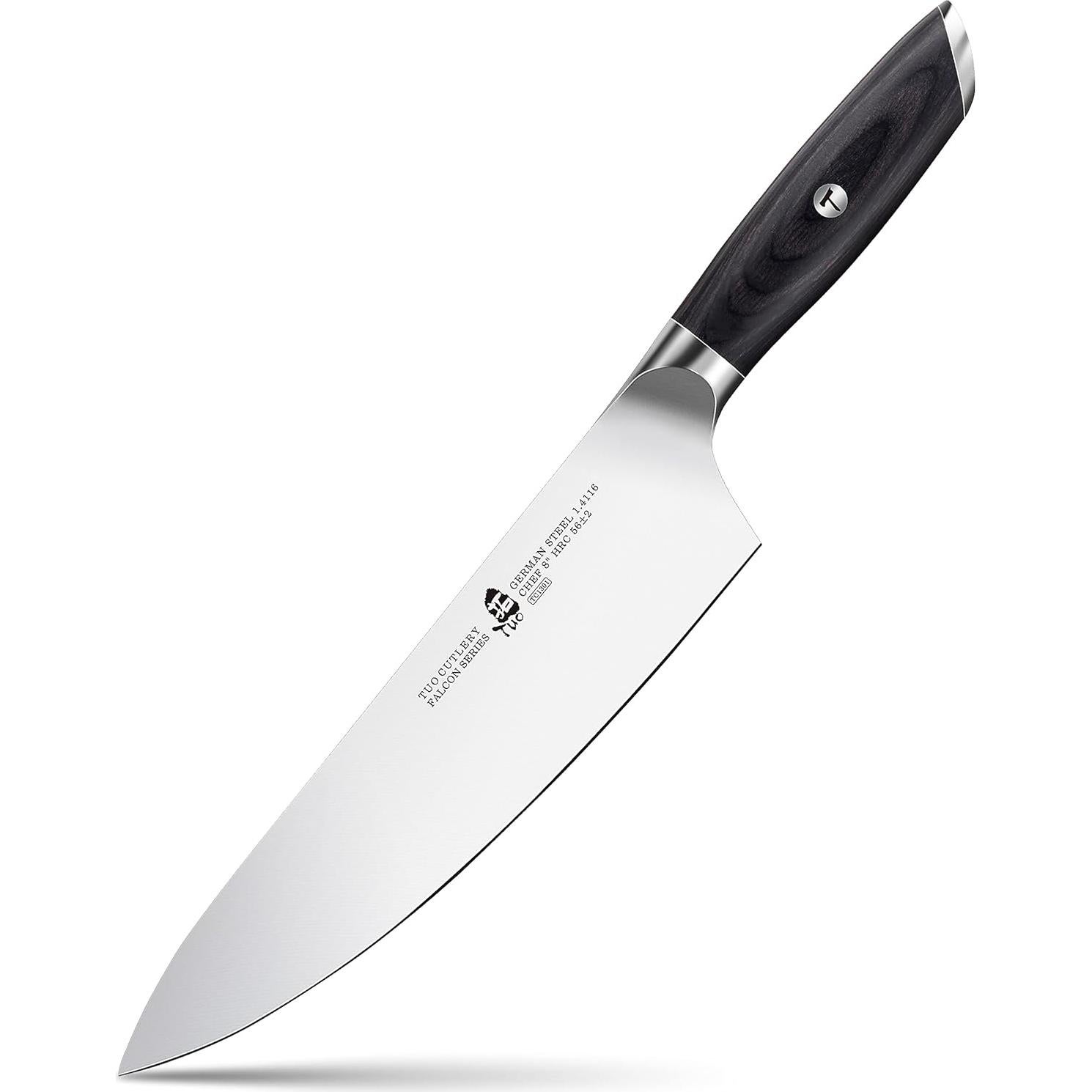 Cuchillo de Chef TUO Gyuto 20.32 cm Acero Alto Carbono Serie Falcon