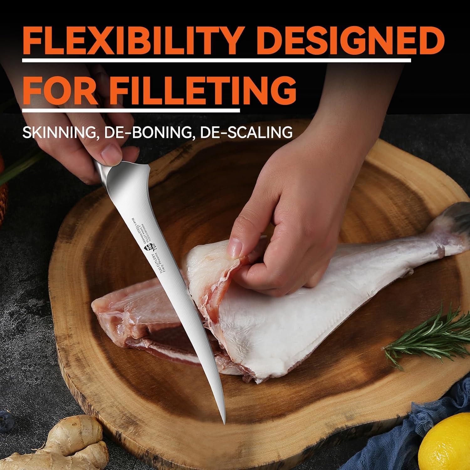 Cuchillo de Filete TUO 18.9 cm Acero Alto Carbono Mango Ergonómico