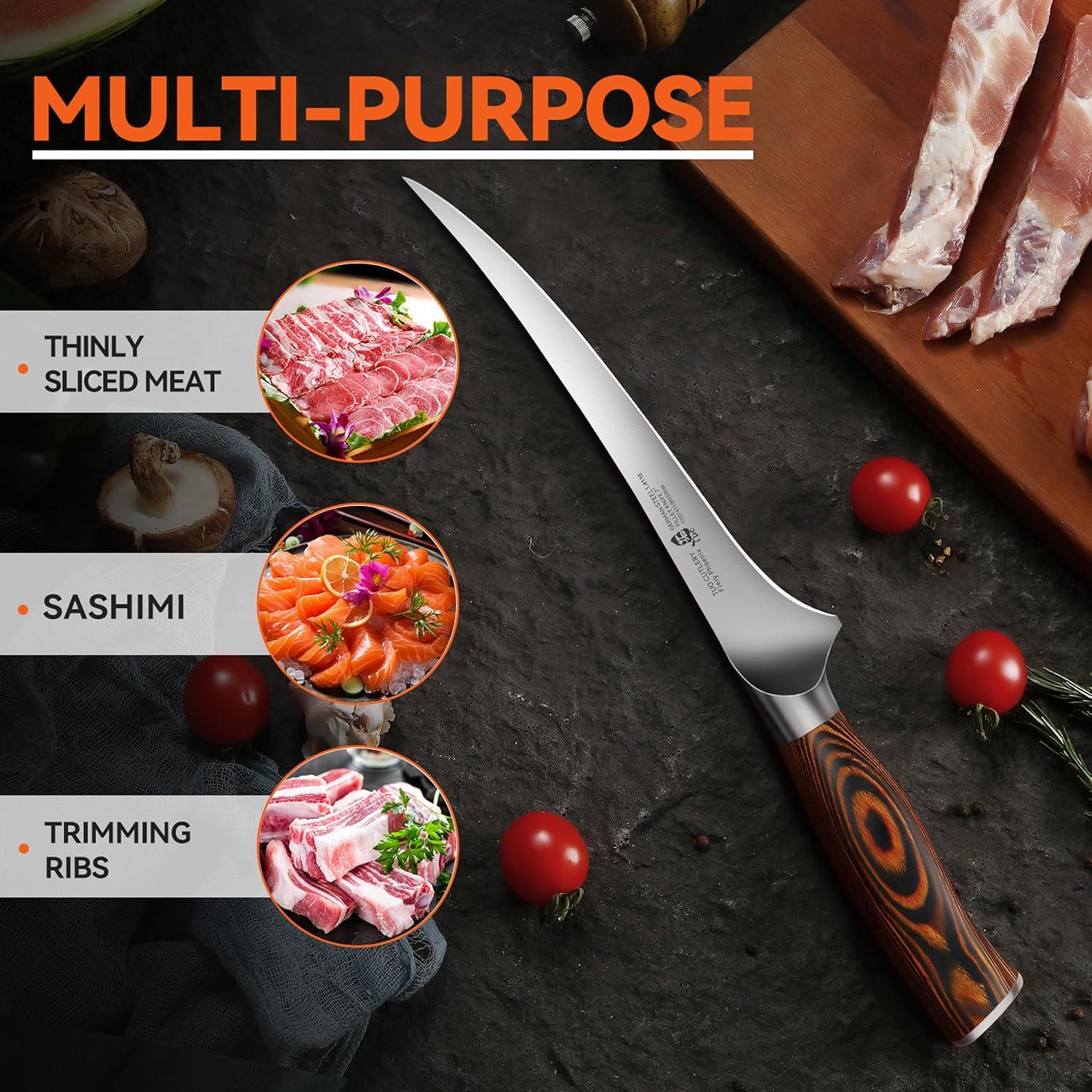 Cuchillo de Filete TUO 18.9 cm Acero Alto Carbono Mango Ergonómico