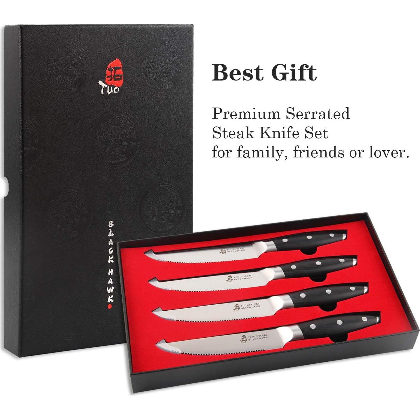 Cuchillo de Carne Serrado TUO Black Hawk 12.7 cm Acero Inoxidable