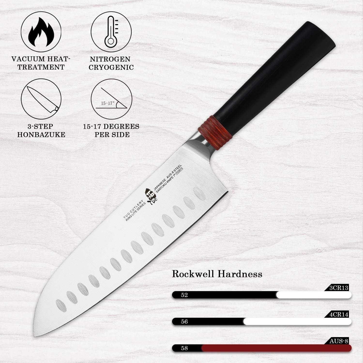 Cuchillo Santoku TUO Pro 17.78 cm Acero Inoxidable AUS-8