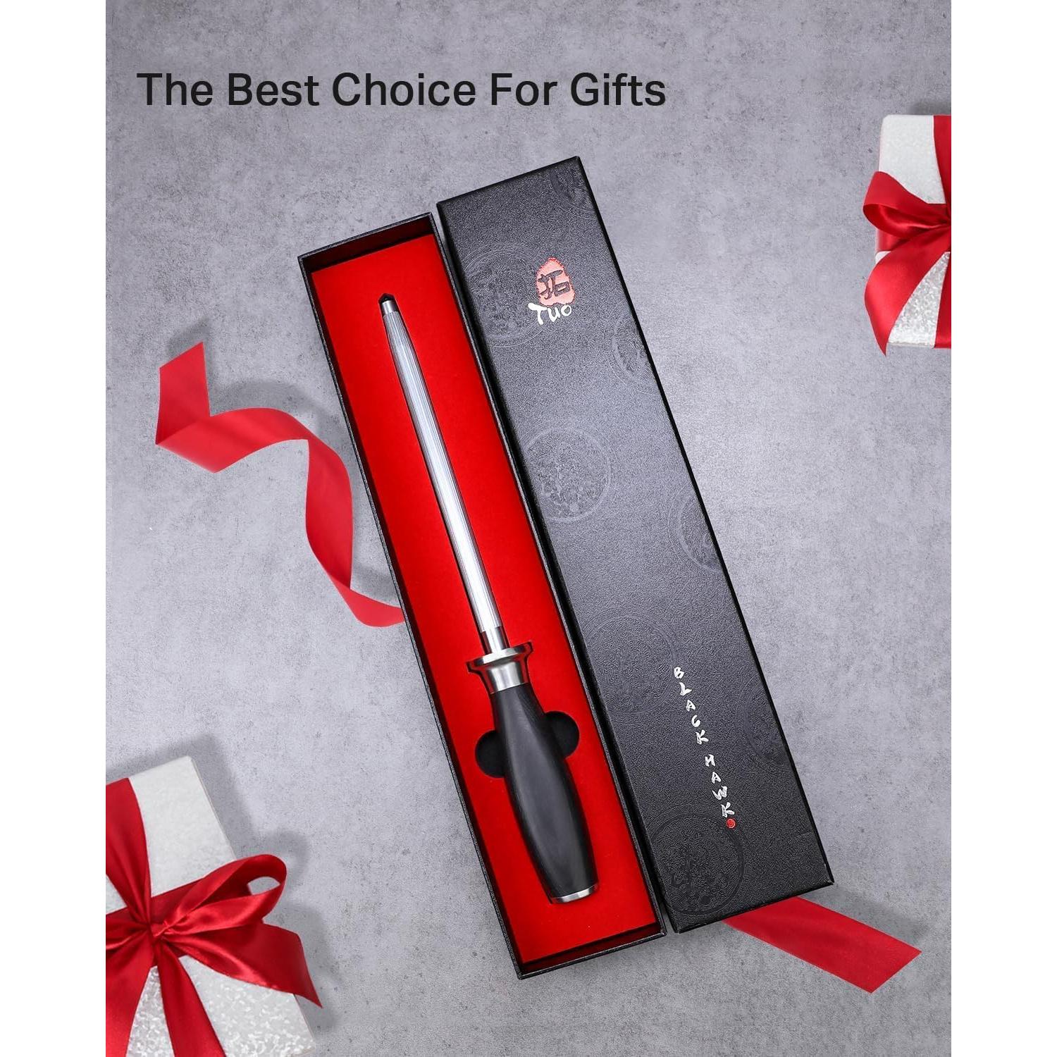 Varilla de Afilado TUO 20.32 cm Acero Alemán Mango Pakkawood