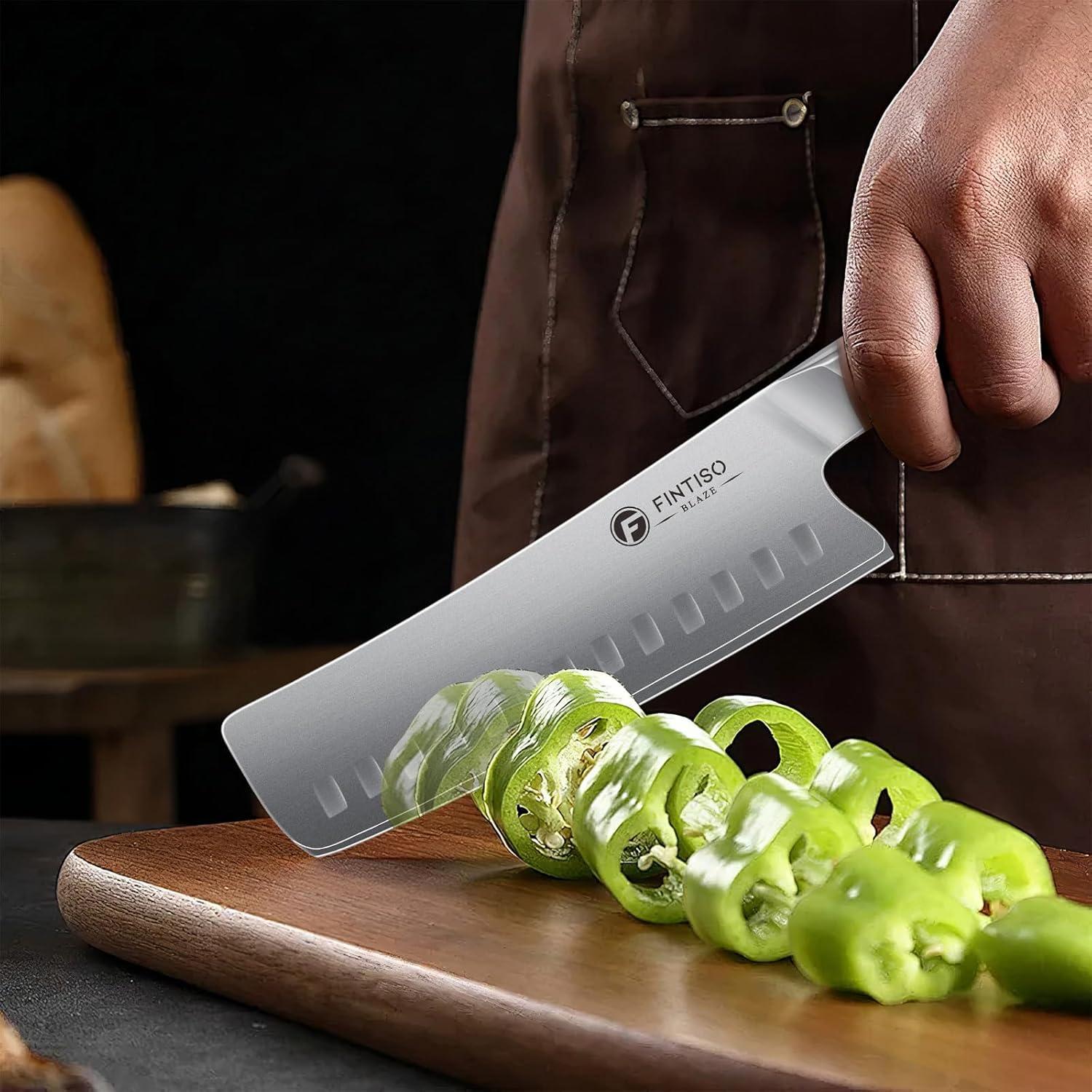 Cuchillo Nakiri FINTISO 17.78 cm Acero Inoxidable G10